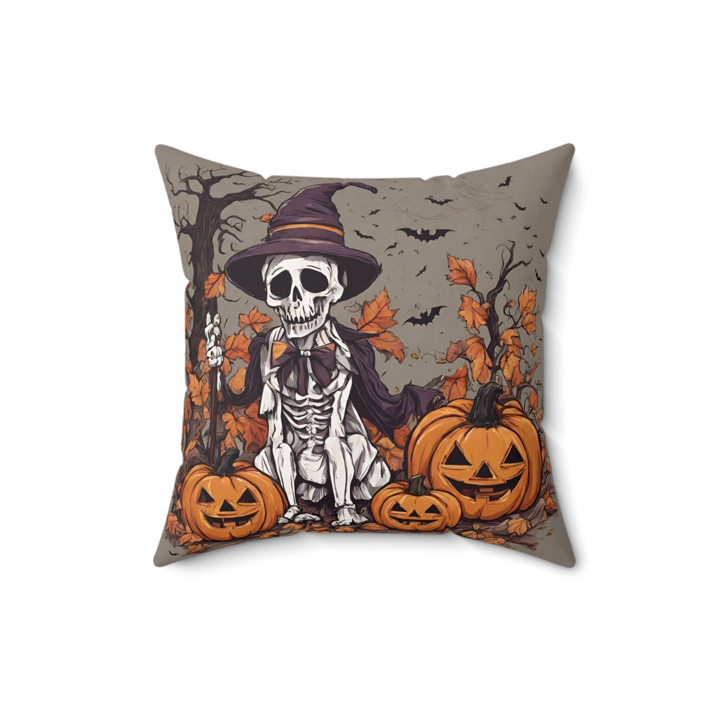 Home Decor Halloween Couch Pillow with Halloween Skeleton Accent for Throw Pillow Decor Petrova Designs