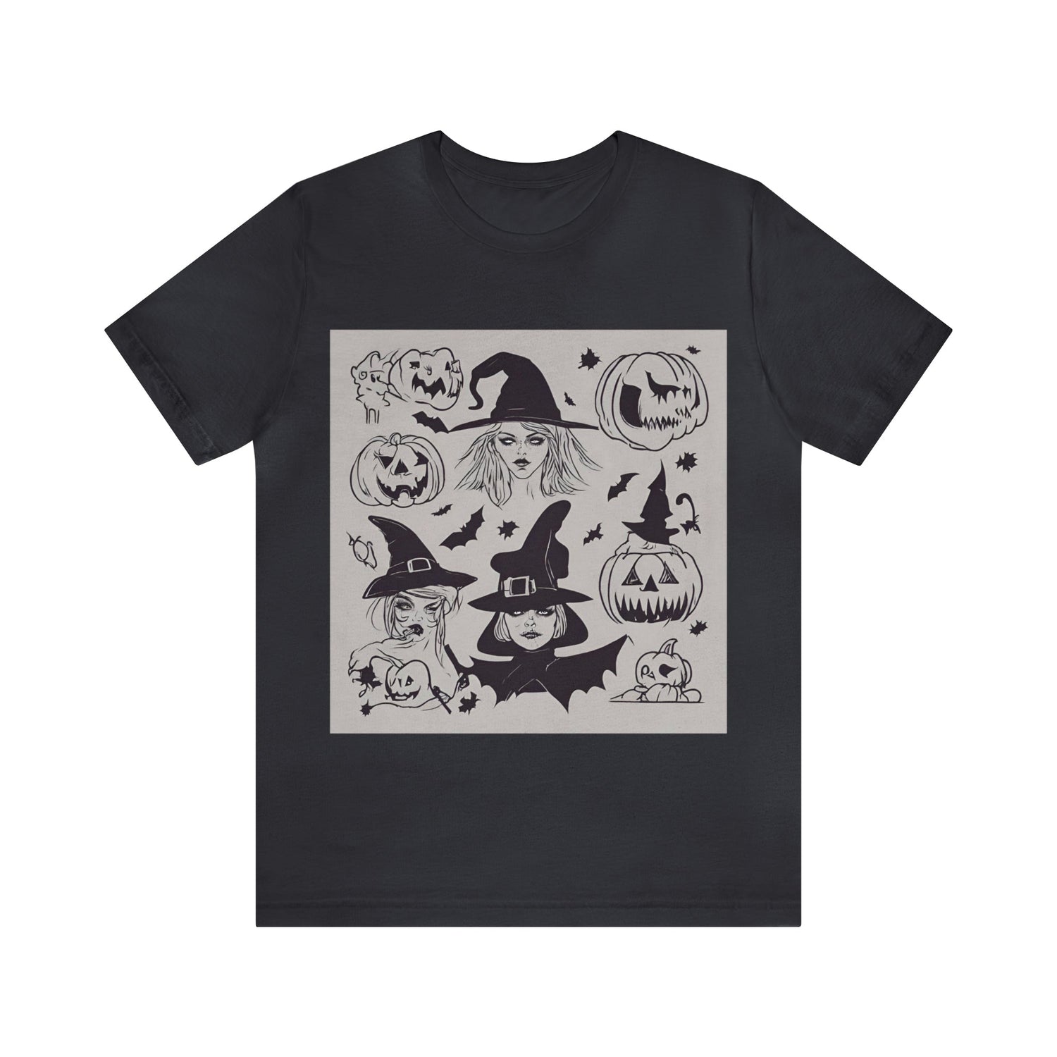 Dark Grey T-Shirt Halloween Shirt for Adults for Halloween Present Graphic Tee Bella Canvas Black Petrova Designs