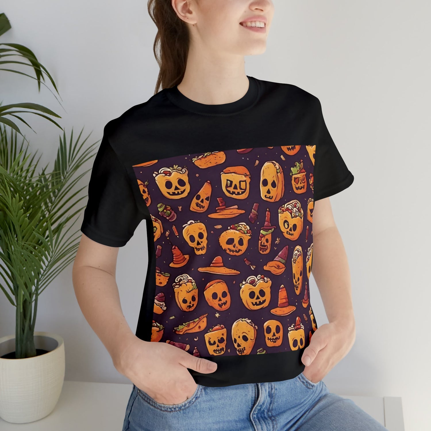 T-Shirt Halloween Shirt for Adults for Halloween Present Graphic Tee Bella Canvas Black Petrova Designs