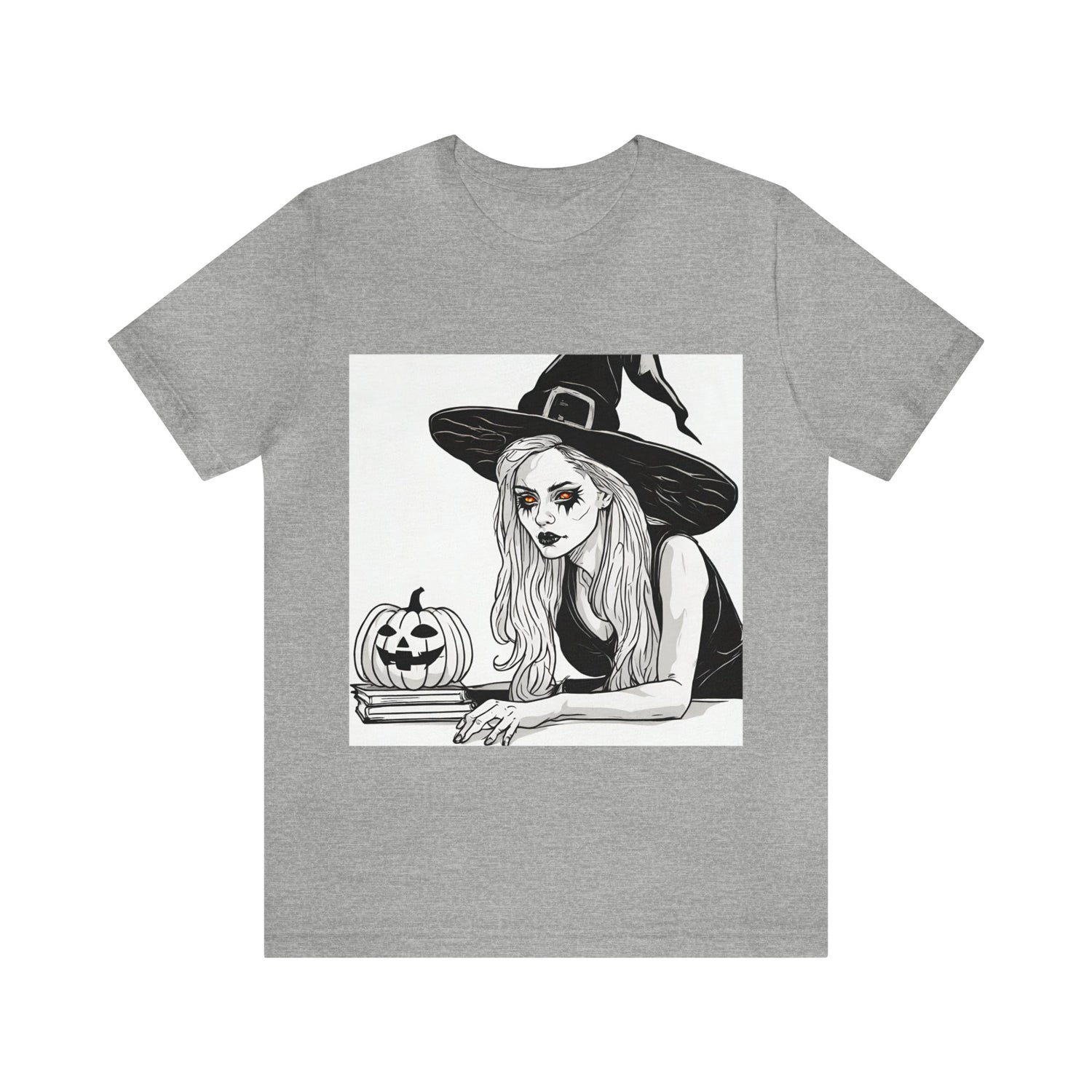 Athletic Heather T-Shirt Halloween Shirt for Adults for Halloween Present Graphic Tee Bella Canvas Black Scary Petrova Designs