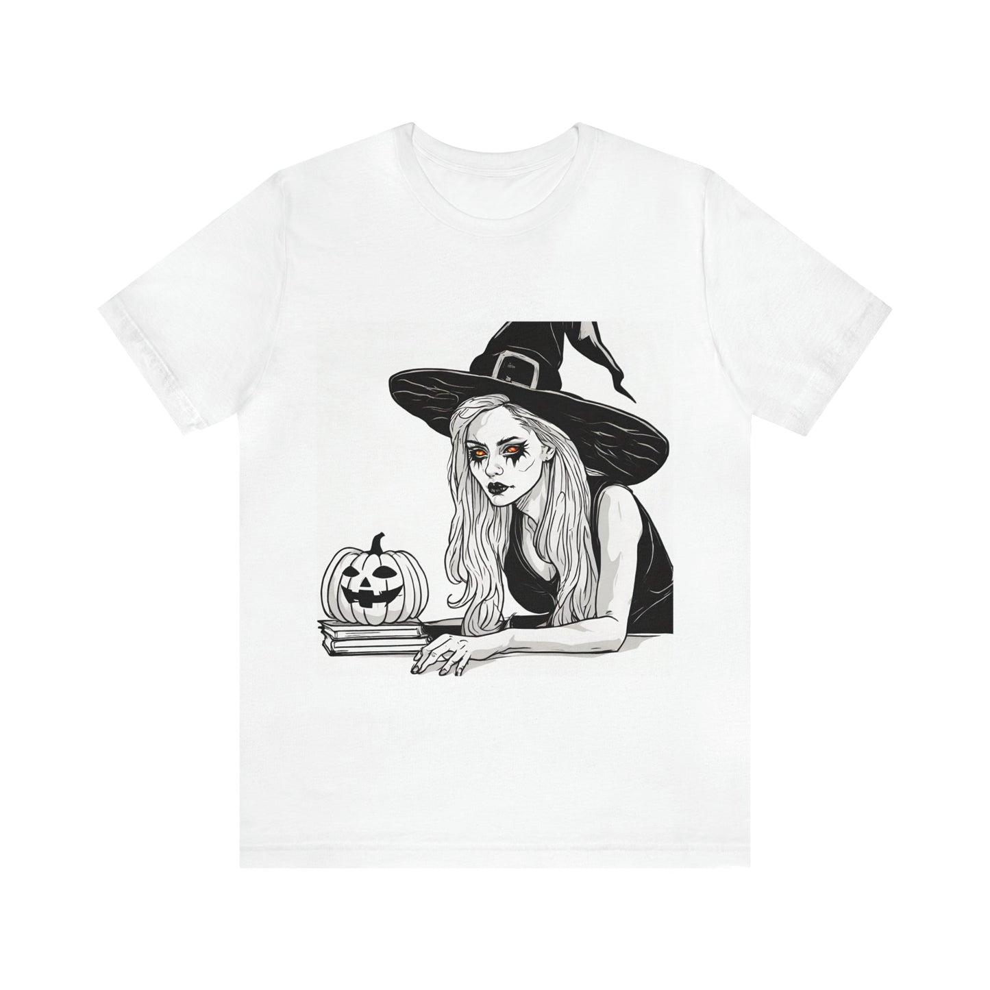 White T-Shirt Halloween Shirt for Adults for Halloween Present Graphic Tee Bella Canvas Black Scary Petrova Designs