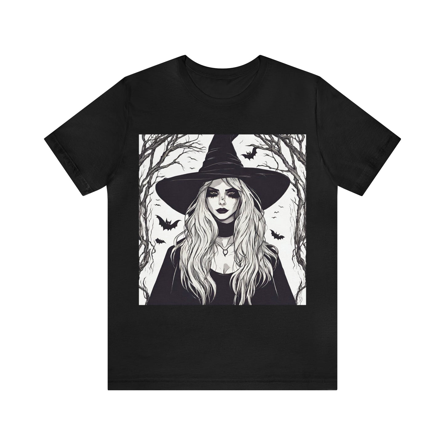 Black T-Shirt Halloween Shirt for Adults for Halloween Present Graphic Tee Bella Canvas Black White Petrova Designs