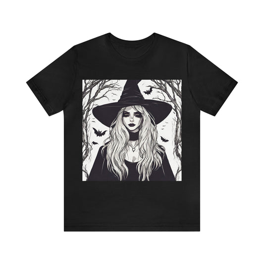 Black T-Shirt Halloween Shirt for Adults for Halloween Present Graphic Tee Bella Canvas Black White Petrova Designs