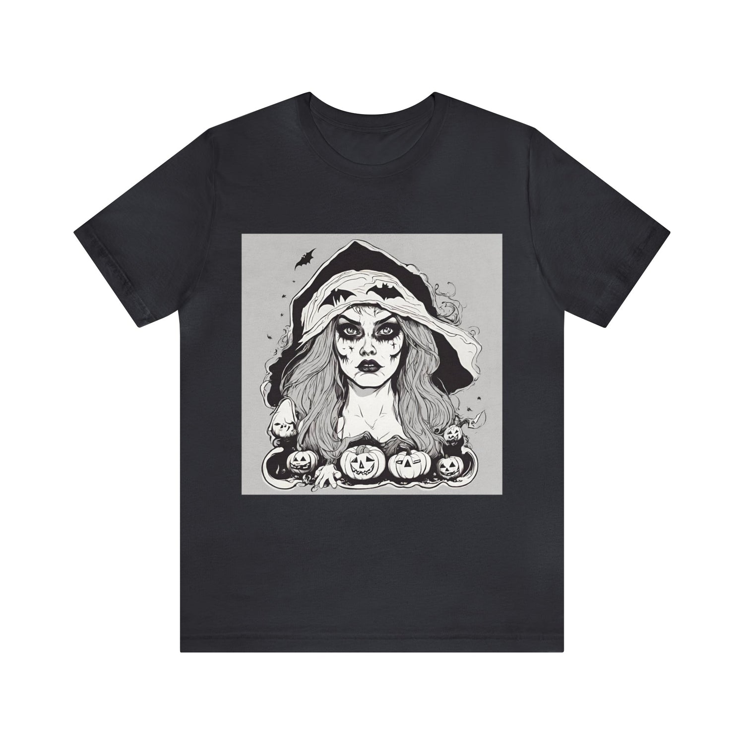 Dark Grey T-Shirt Halloween Shirt for Adults for Halloween Present Graphic Tee Bella Canvas Black White Pink Petrova Designs