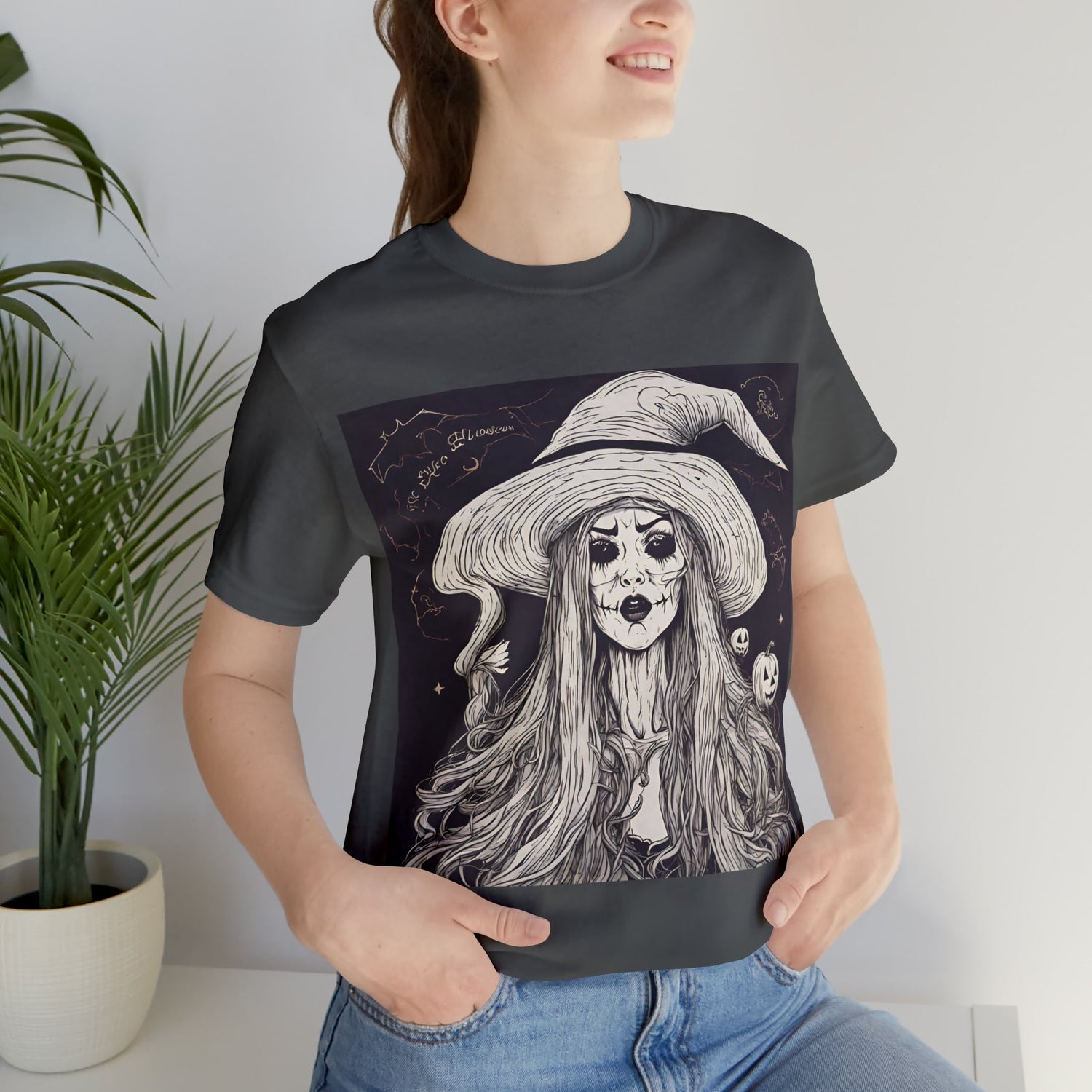 T-Shirt Halloween Shirt for Adults for Halloween Present Graphic Tee Bella Canvas Black White Pink Petrova Designs