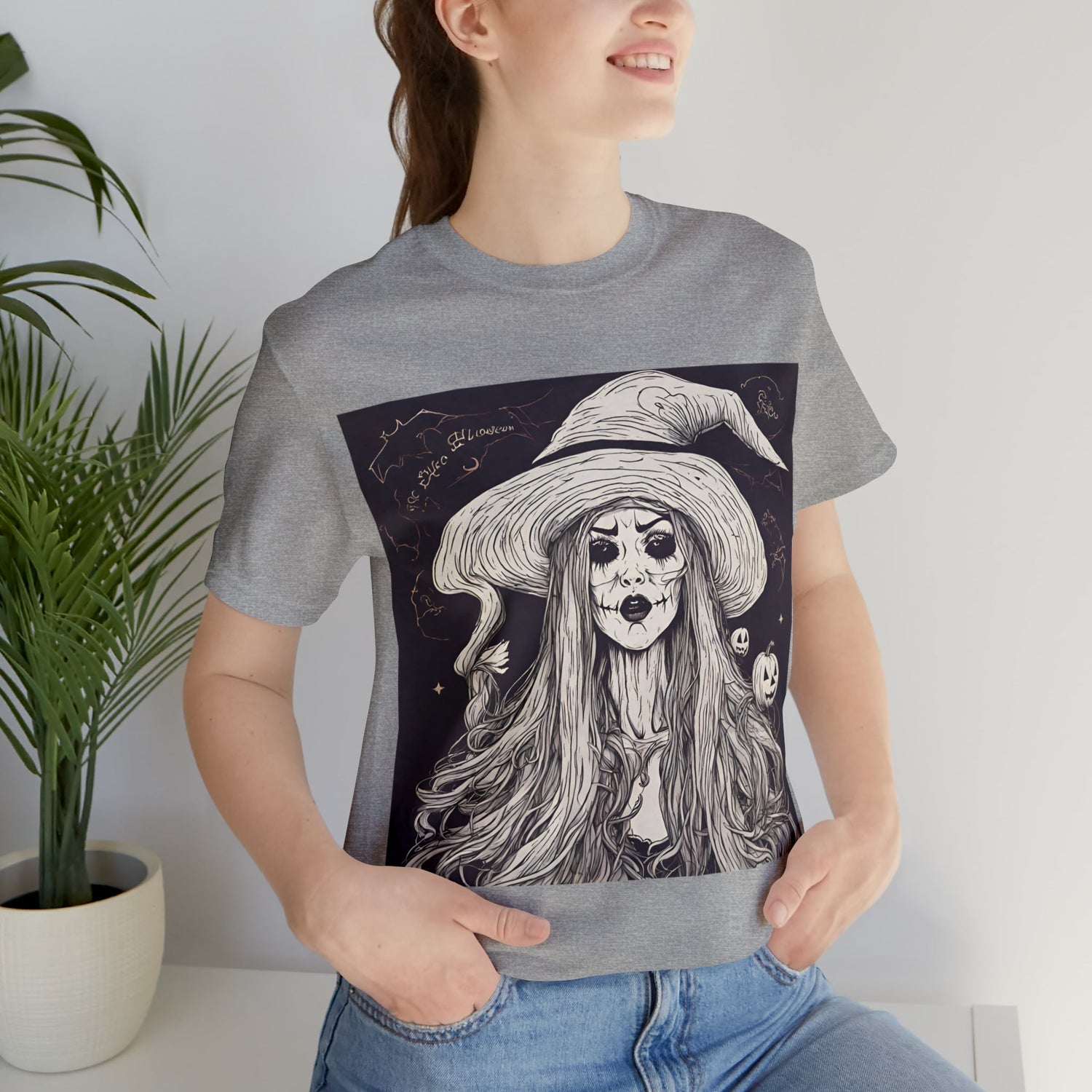 T-Shirt Halloween Shirt for Adults for Halloween Present Graphic Tee Bella Canvas Black White Pink Petrova Designs