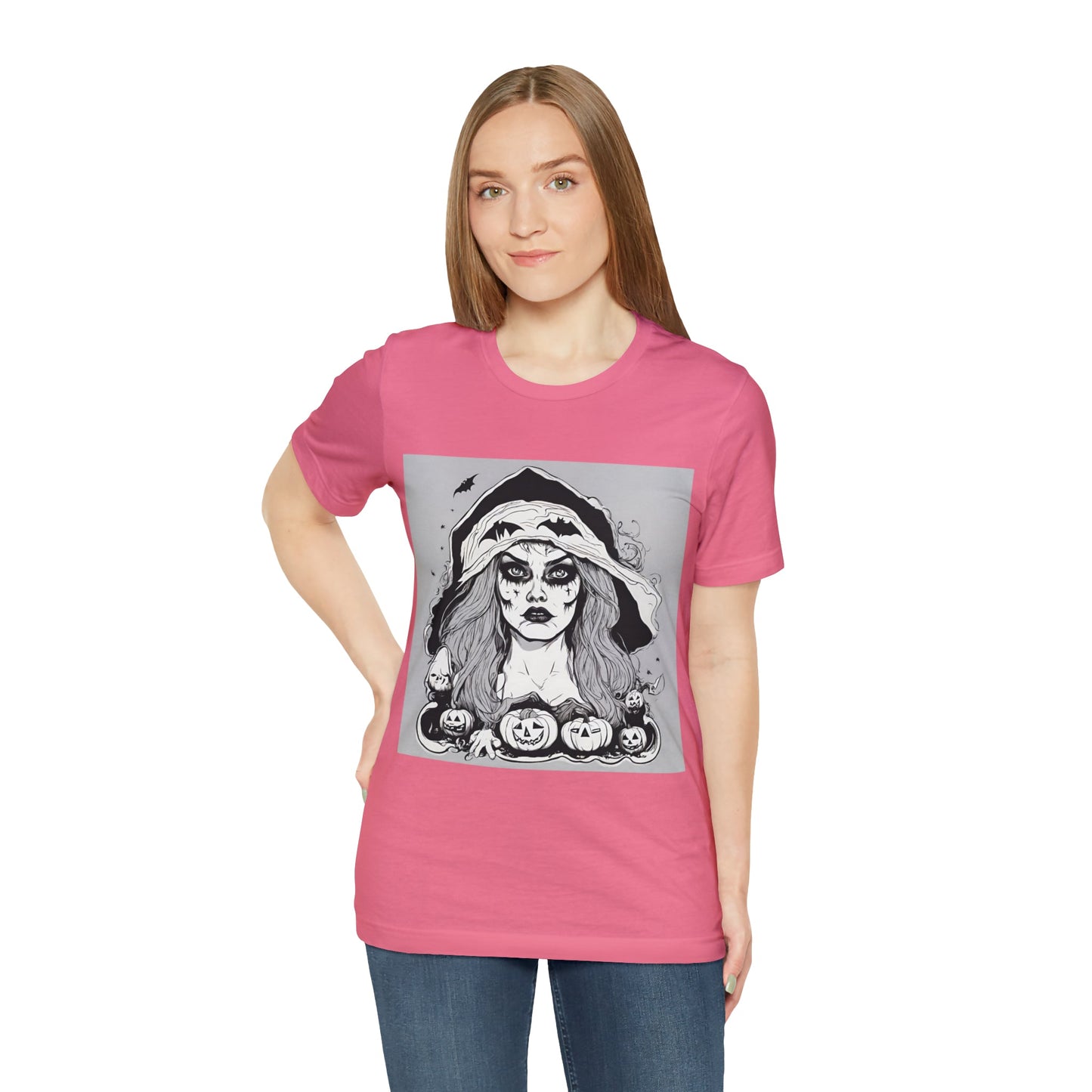 T-Shirt Halloween Shirt for Adults for Halloween Present Graphic Tee Bella Canvas Black White Pink Petrova Designs