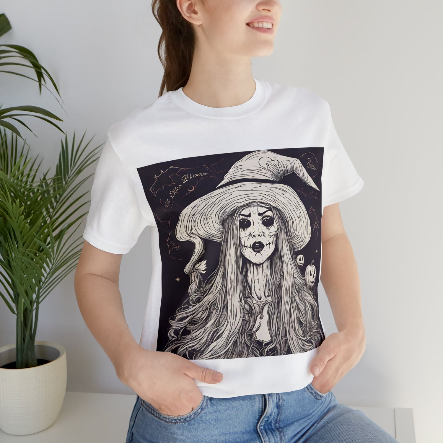 T-Shirt Halloween Shirt for Adults for Halloween Present Graphic Tee Bella Canvas Black White Pink Petrova Designs