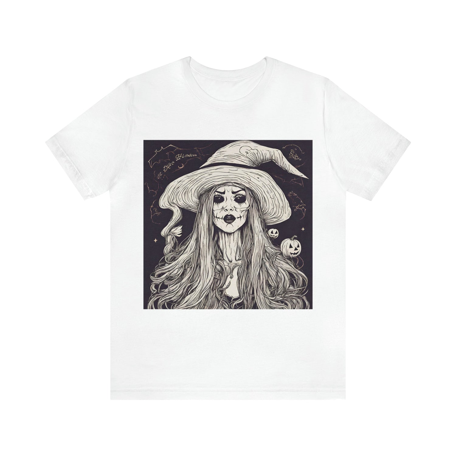 White T-Shirt Halloween Shirt for Adults for Halloween Present Graphic Tee Bella Canvas Black White Pink Petrova Designs