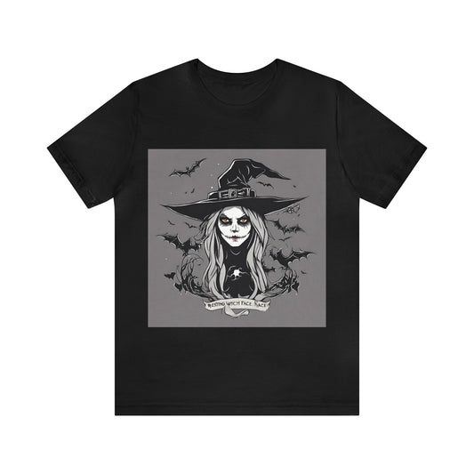 Black T-Shirt Halloween Shirt for Adults for Halloween Present Graphic Tee Bella Canvas Black White Red Petrova Designs