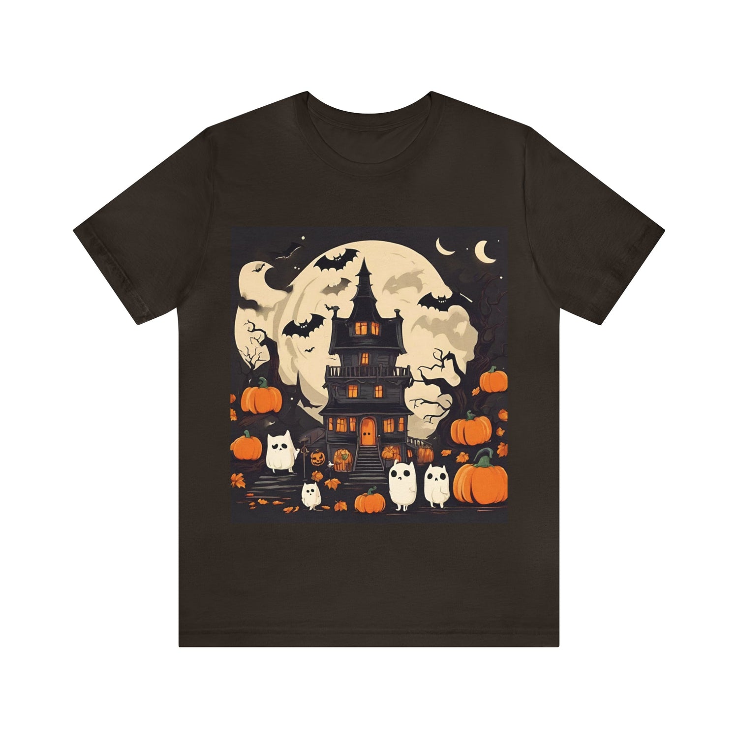 Brown T-Shirt Halloween T-Shirt Graphic Tee for Men Women Bella Canvas Shirt Halloween Petrova Designs