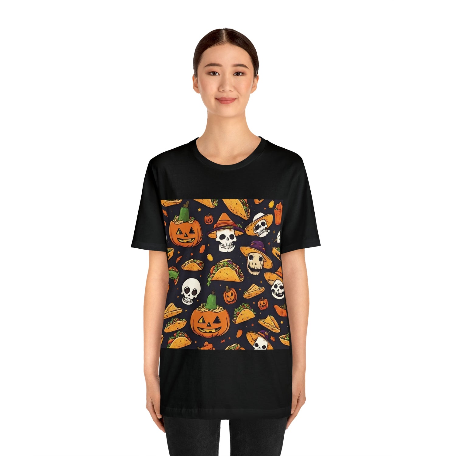 T-Shirt Halloween T-Shirt Graphic Tee for Men Women Bella Canvas Shirt Halloween Cute Pumpkin Petrova Designs