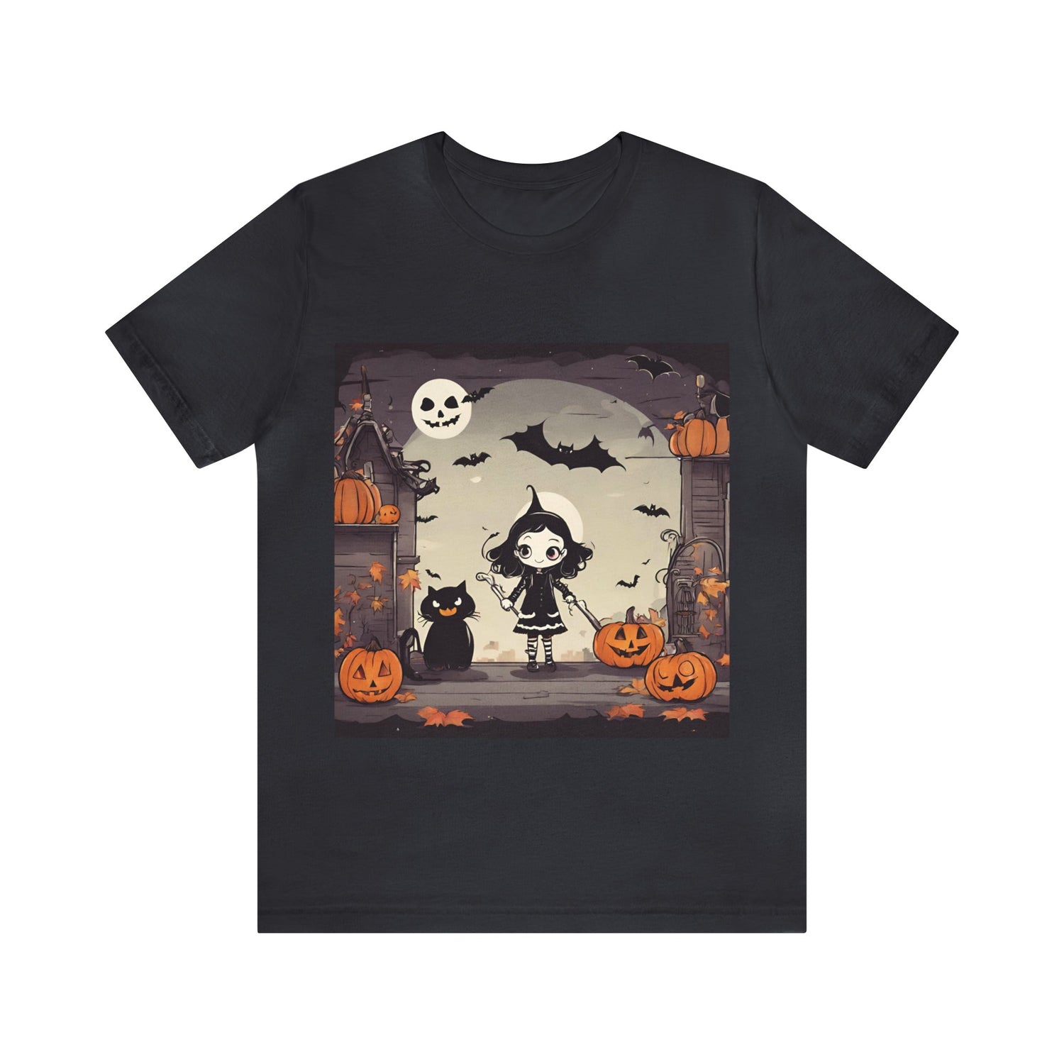 Dark Grey T-Shirt Halloween T-Shirt Graphic Tee for Men Women Bella Canvas Shirt Halloween Petrova Designs