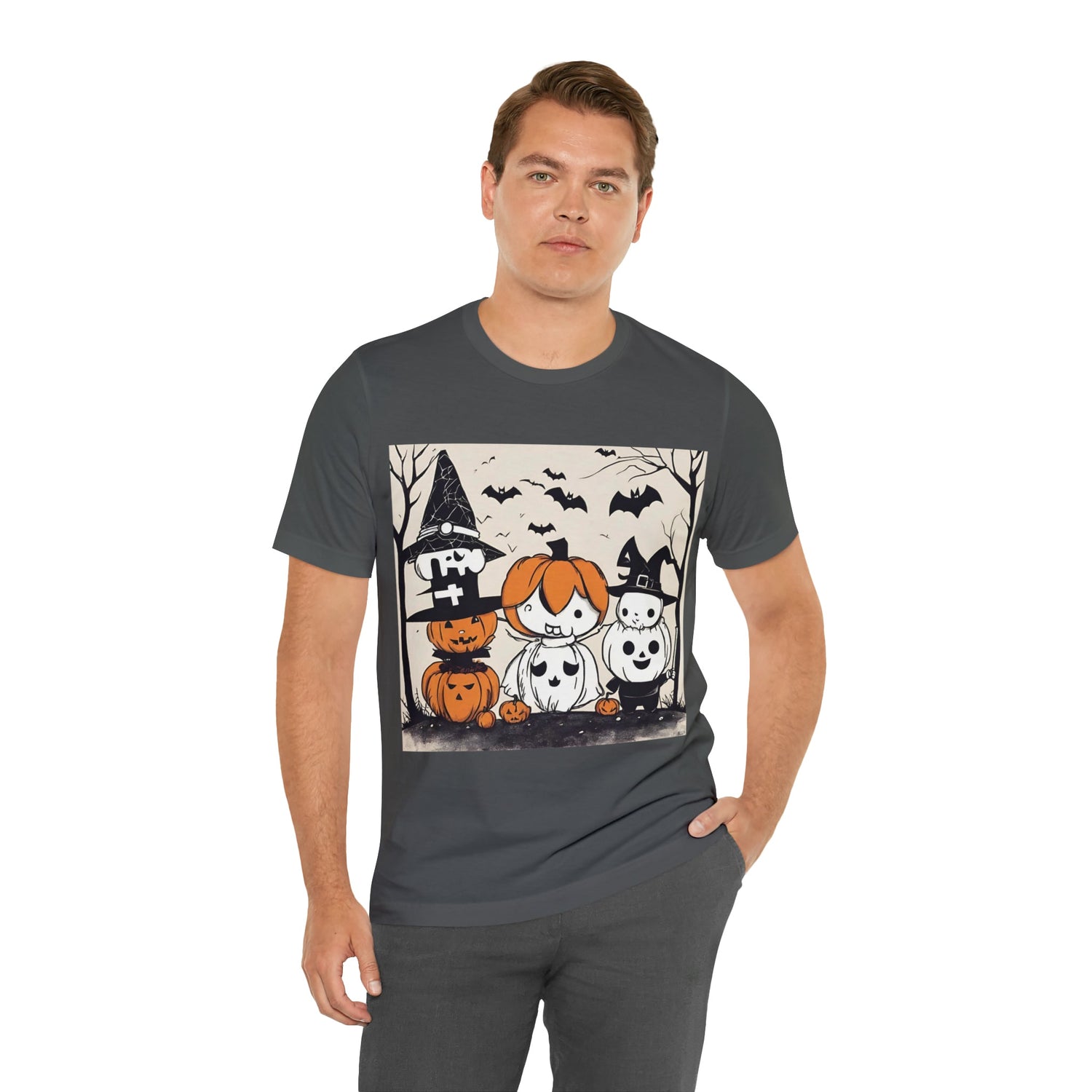 T-Shirt Halloween T-Shirt Graphic Tee for Men Women Bella Canvas Shirt Halloween Pimpkin Petrova Designs