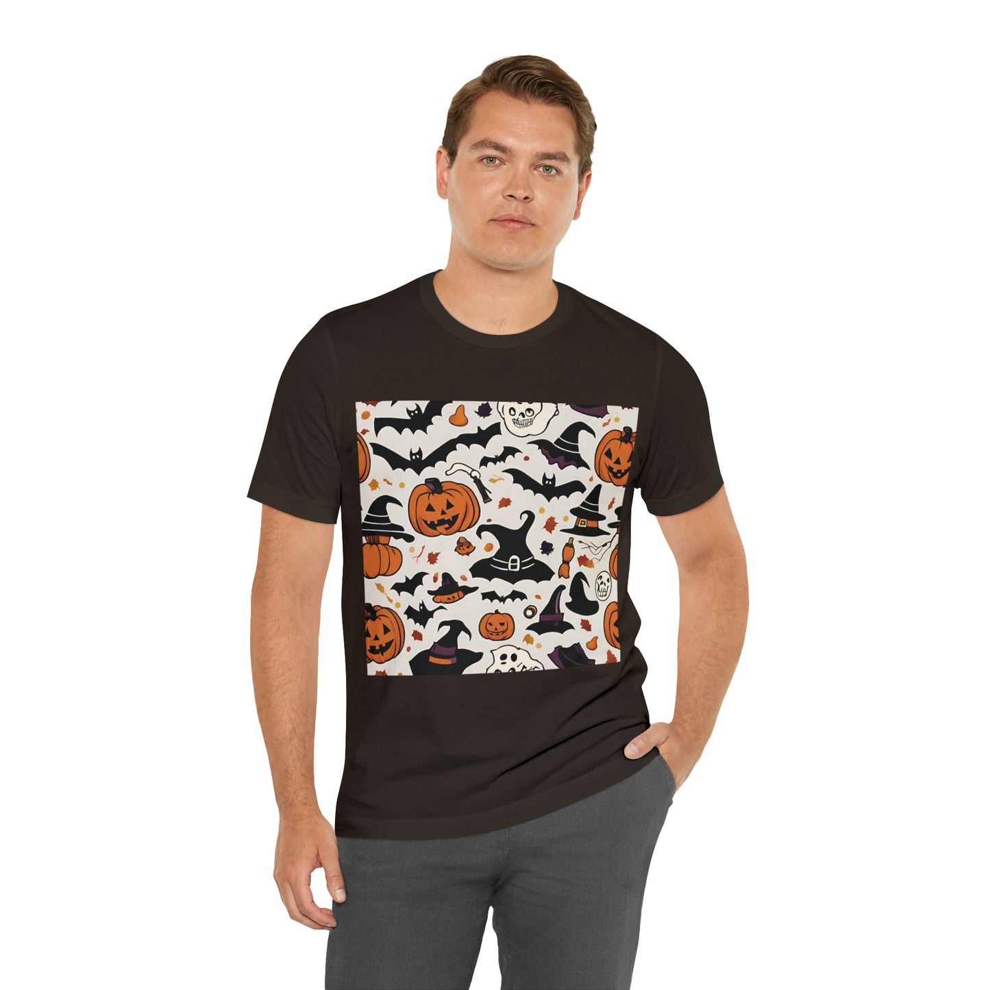 T-Shirt Halloween T-Shirt Graphic Tee for Men Women Bella Canvas Shirt Halloween Pumpkin Petrova Designs