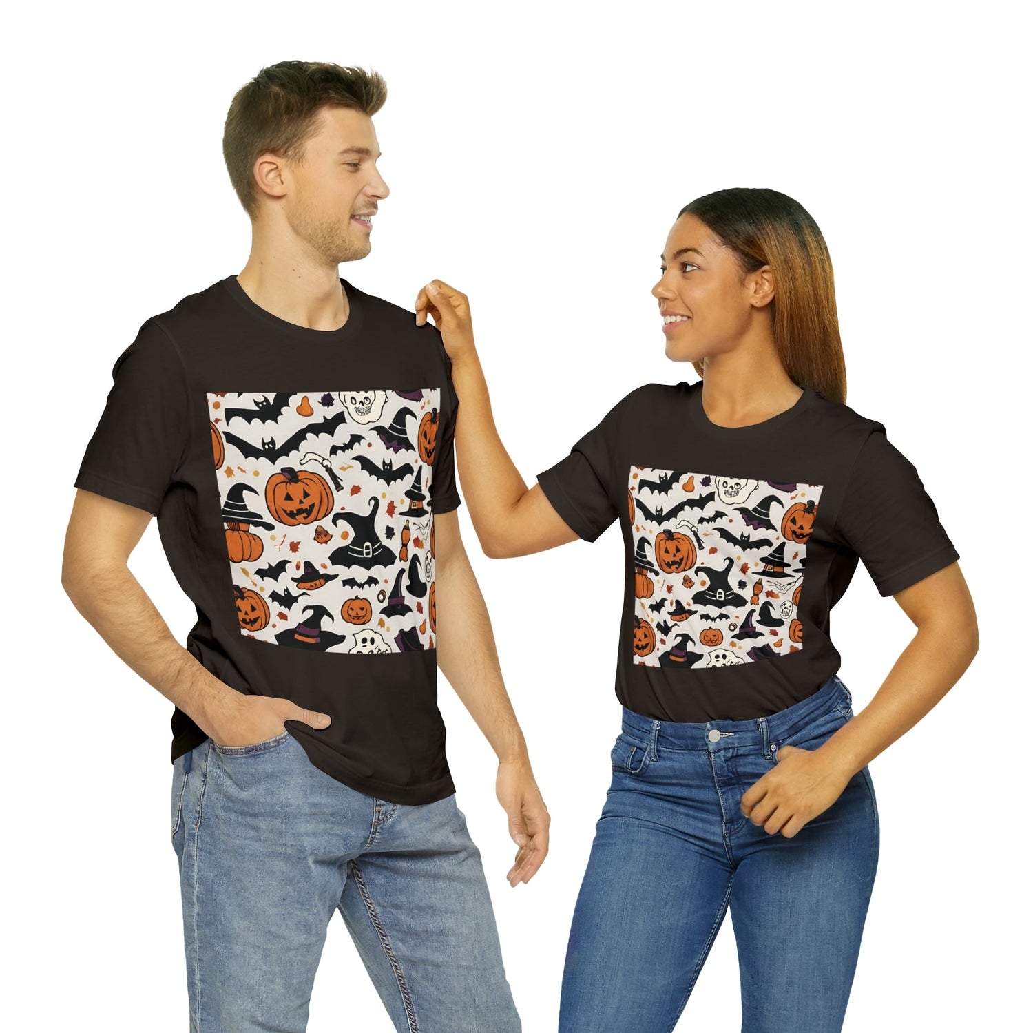 T-Shirt Halloween T-Shirt Graphic Tee for Men Women Bella Canvas Shirt Halloween Pumpkin Petrova Designs