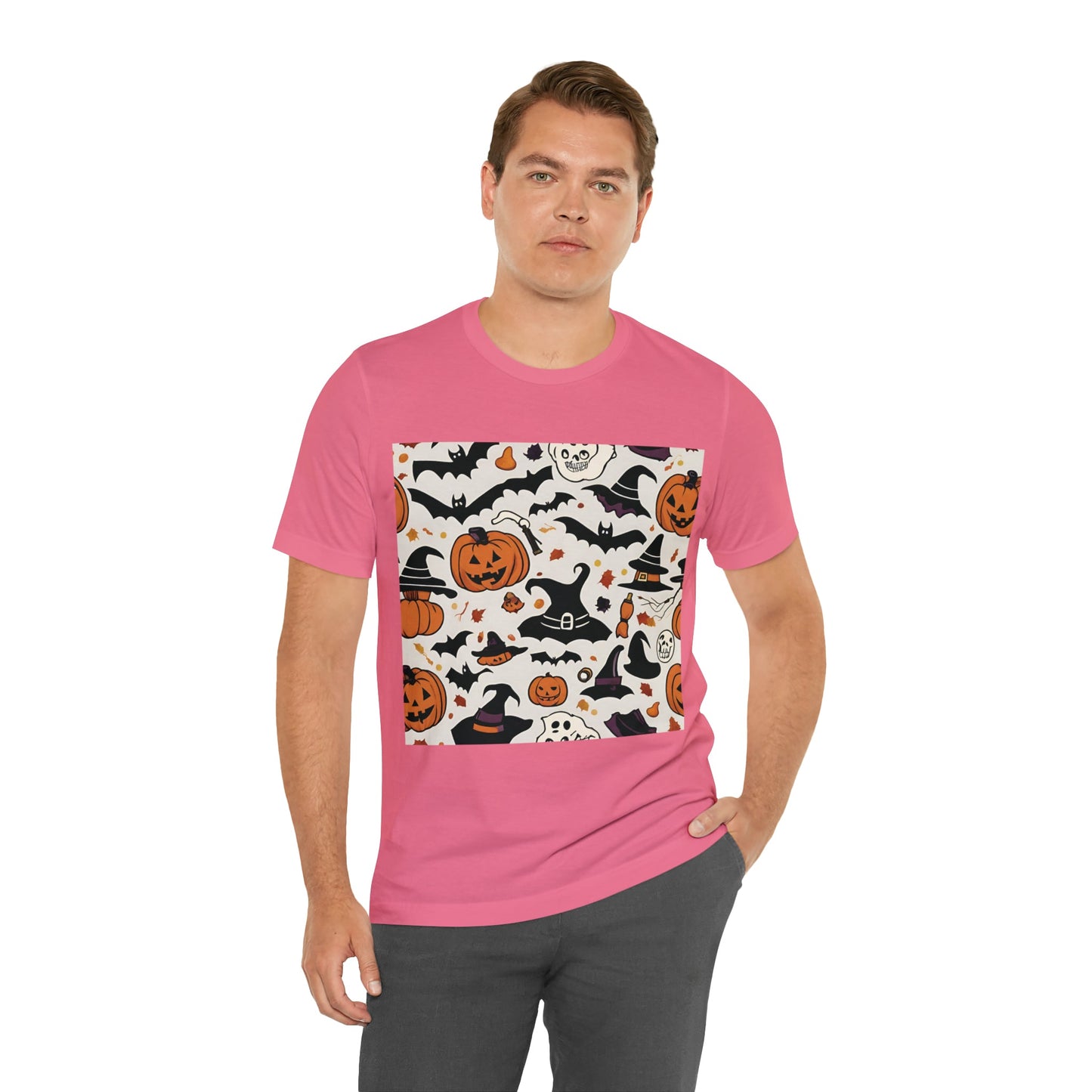 T-Shirt Halloween T-Shirt Graphic Tee for Men Women Bella Canvas Shirt Halloween Pumpkin Petrova Designs