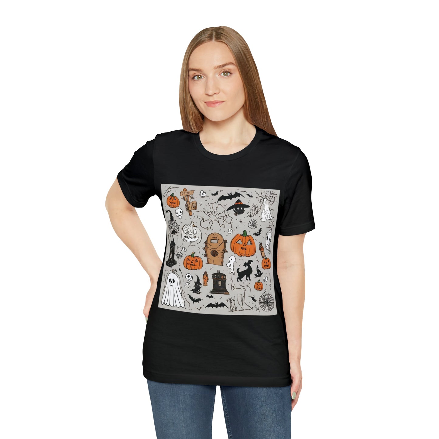 T-Shirt Halloween T-Shirt Graphic Tee for Men Women Bella Canvas Shirt Halloween Spooky Petrova Designs