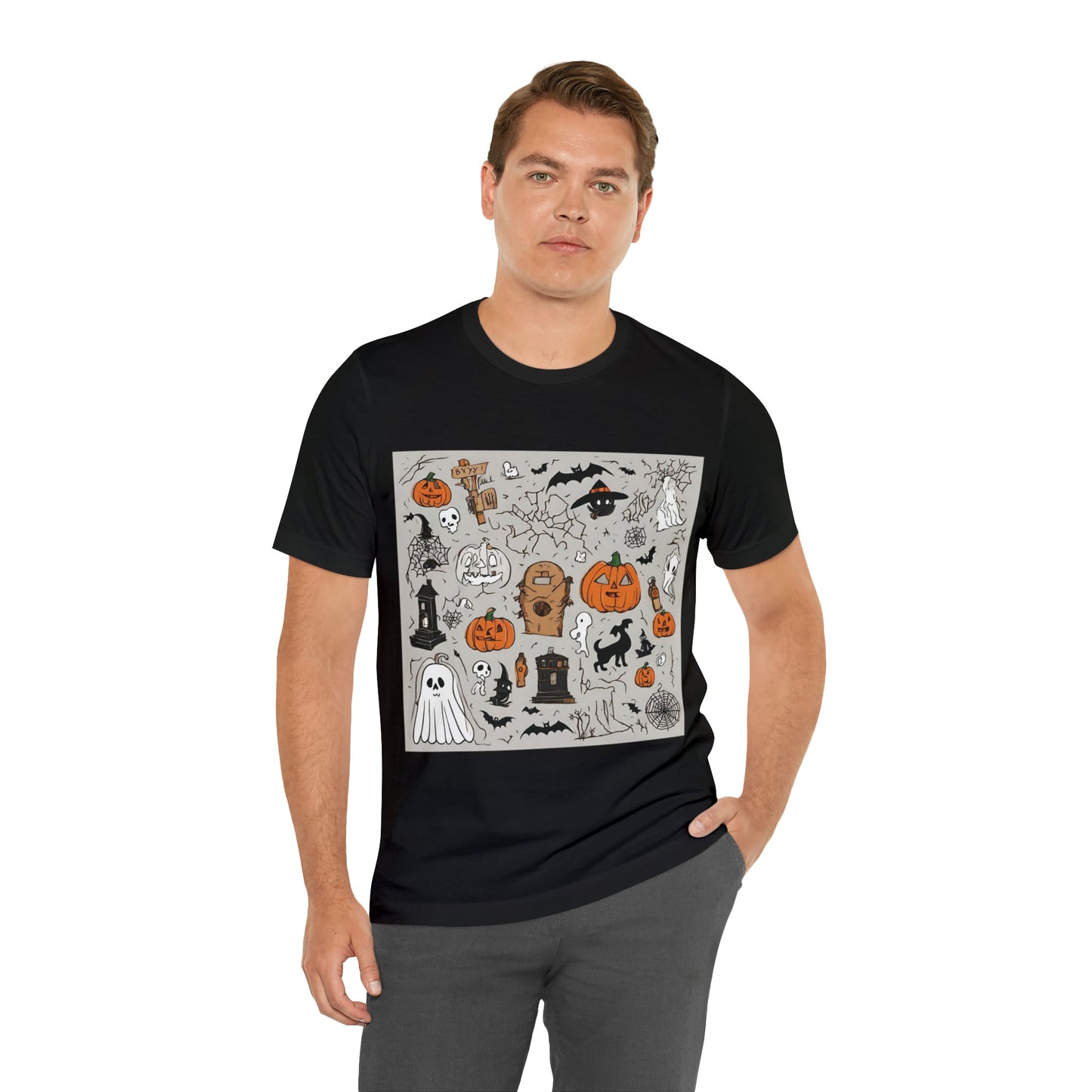 T-Shirt Halloween T-Shirt Graphic Tee for Men Women Bella Canvas Shirt Halloween Spooky Petrova Designs