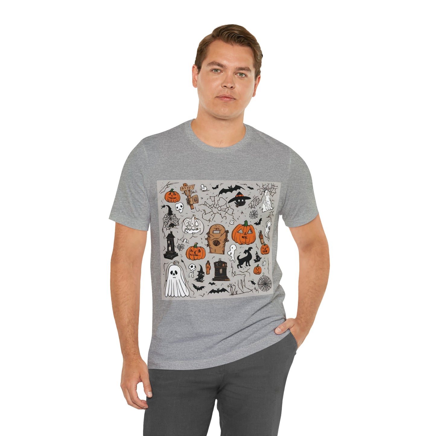 T-Shirt Halloween T-Shirt Graphic Tee for Men Women Bella Canvas Shirt Halloween Spooky Petrova Designs