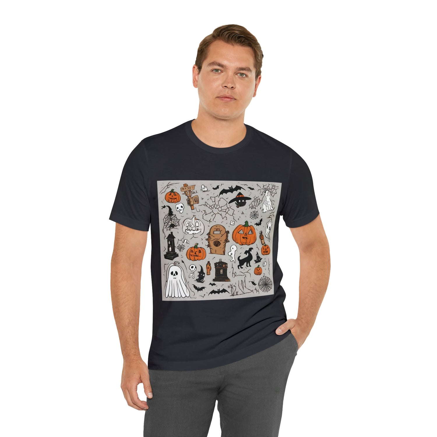 T-Shirt Halloween T-Shirt Graphic Tee for Men Women Bella Canvas Shirt Halloween Spooky Petrova Designs