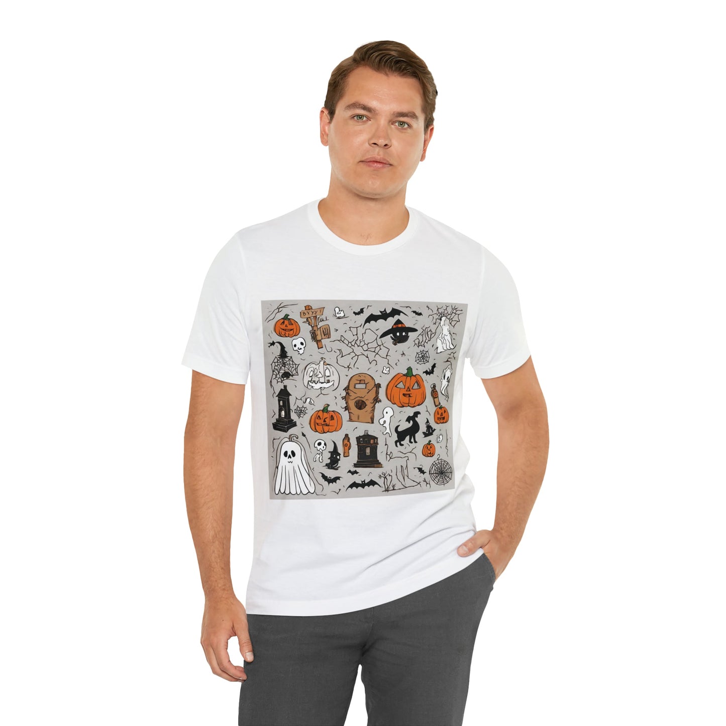 T-Shirt Halloween T-Shirt Graphic Tee for Men Women Bella Canvas Shirt Halloween Spooky Petrova Designs