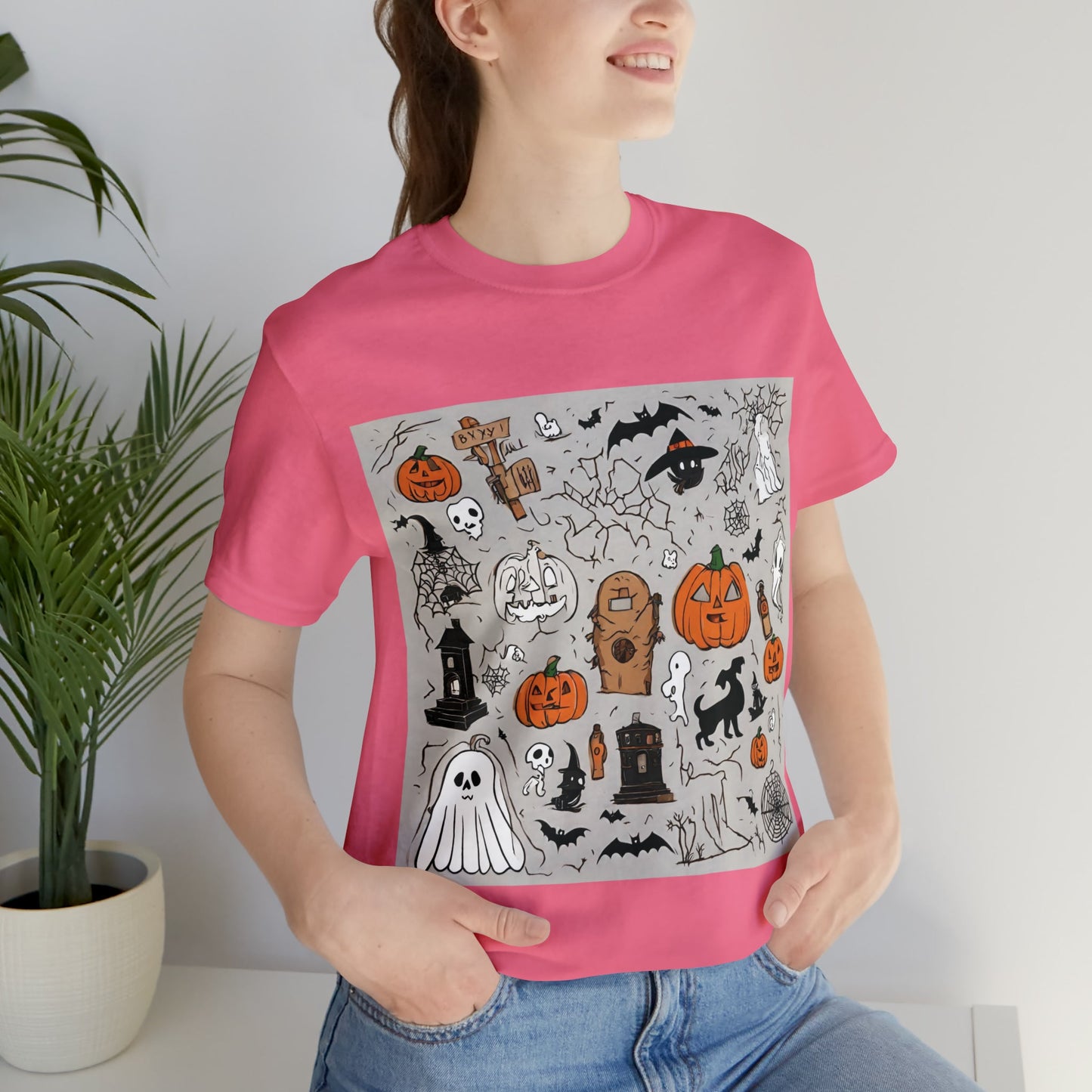 T-Shirt Halloween T-Shirt Graphic Tee for Men Women Bella Canvas Shirt Halloween Spooky Petrova Designs