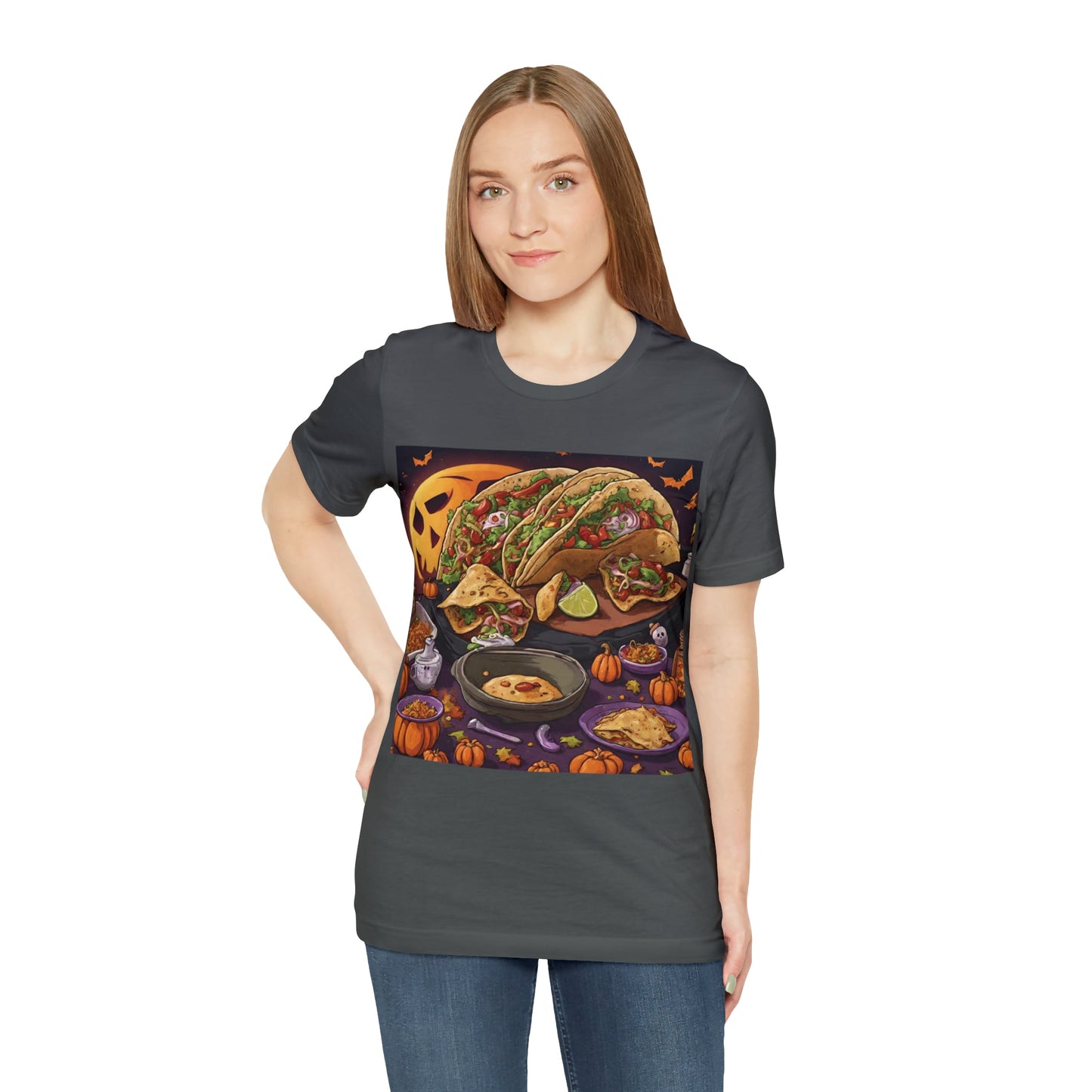 T-Shirt Halloween T-Shirt Graphic Tee for Men Women Bella Canvas Shirt Halloween Tacos Petrova Designs