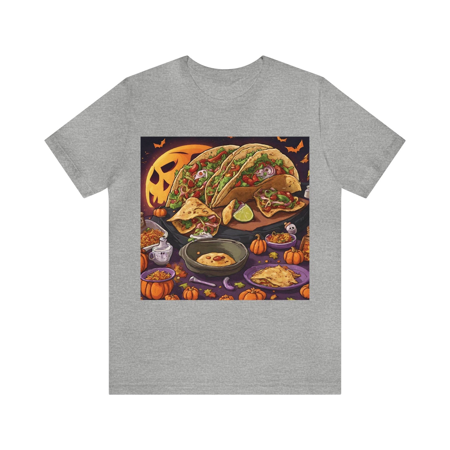 T-Shirt Halloween T-Shirt Graphic Tee for Men Women Bella Canvas Shirt Halloween Tacos Petrova Designs