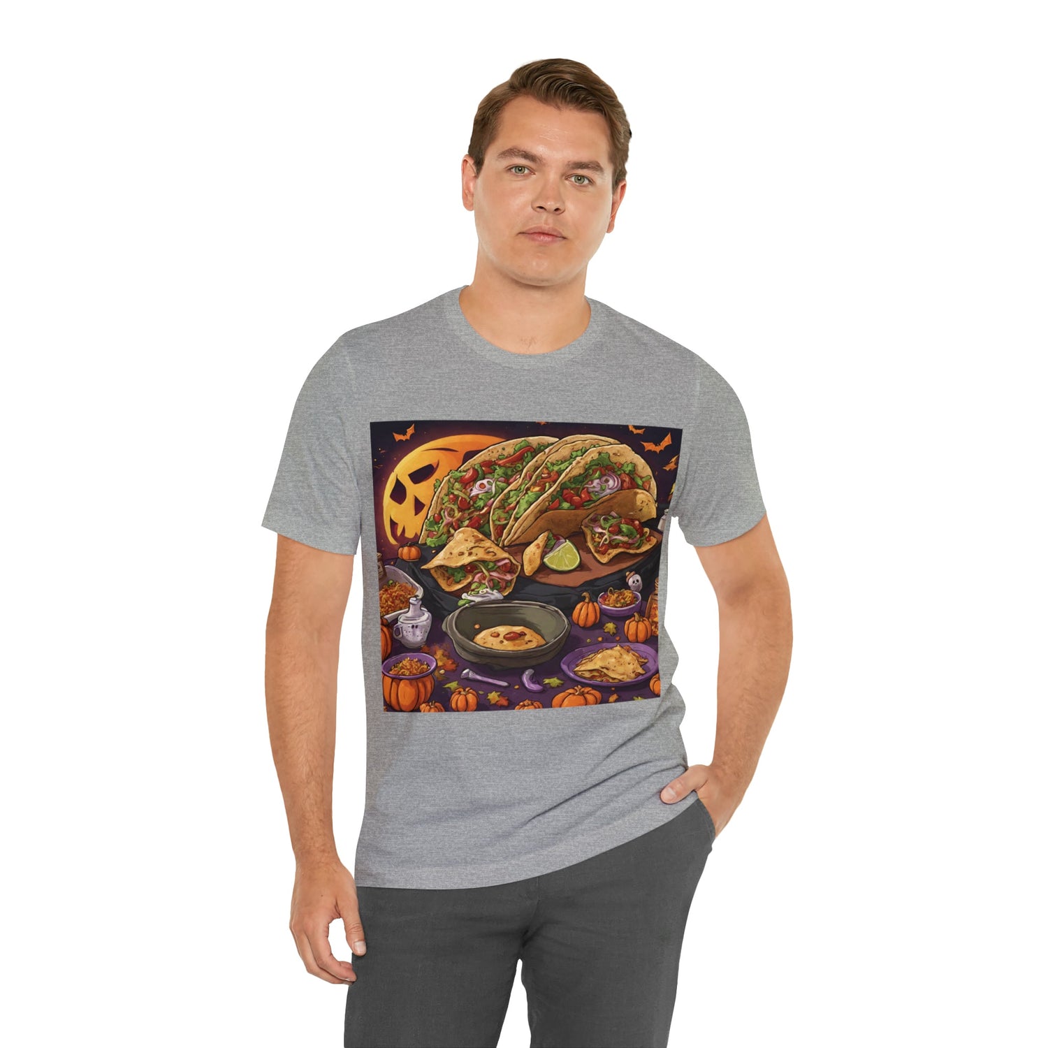 T-Shirt Halloween T-Shirt Graphic Tee for Men Women Bella Canvas Shirt Halloween Tacos Petrova Designs