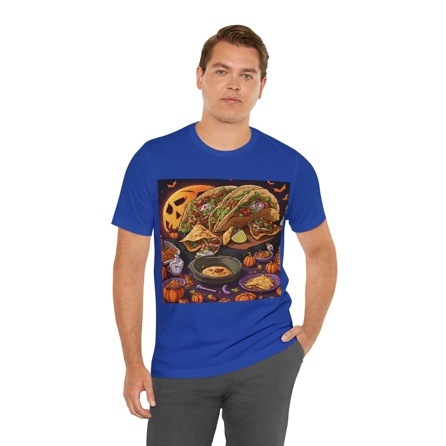 T-Shirt Halloween T-Shirt Graphic Tee for Men Women Bella Canvas Shirt Halloween Tacos Petrova Designs