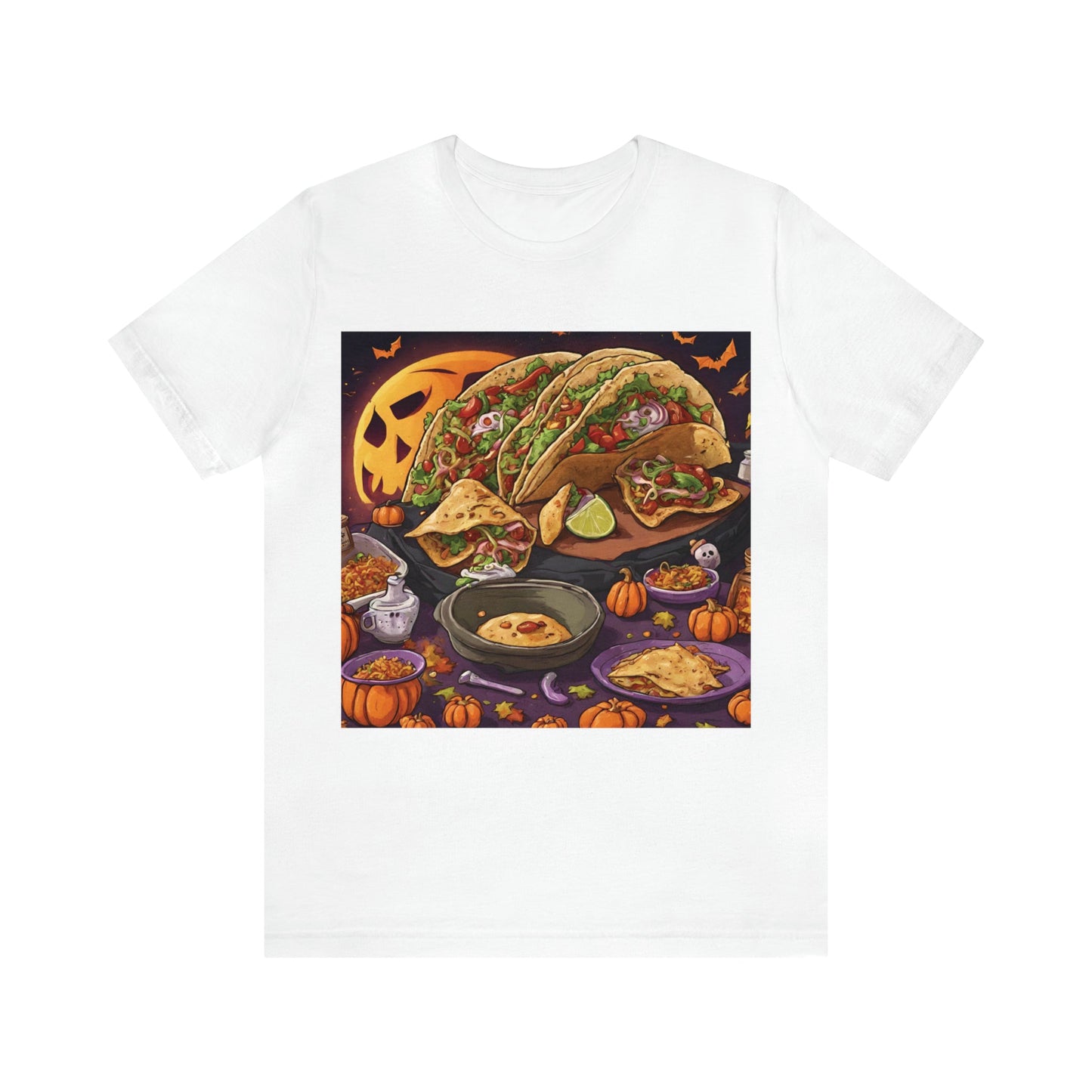 T-Shirt Halloween T-Shirt Graphic Tee for Men Women Bella Canvas Shirt Halloween Tacos Petrova Designs