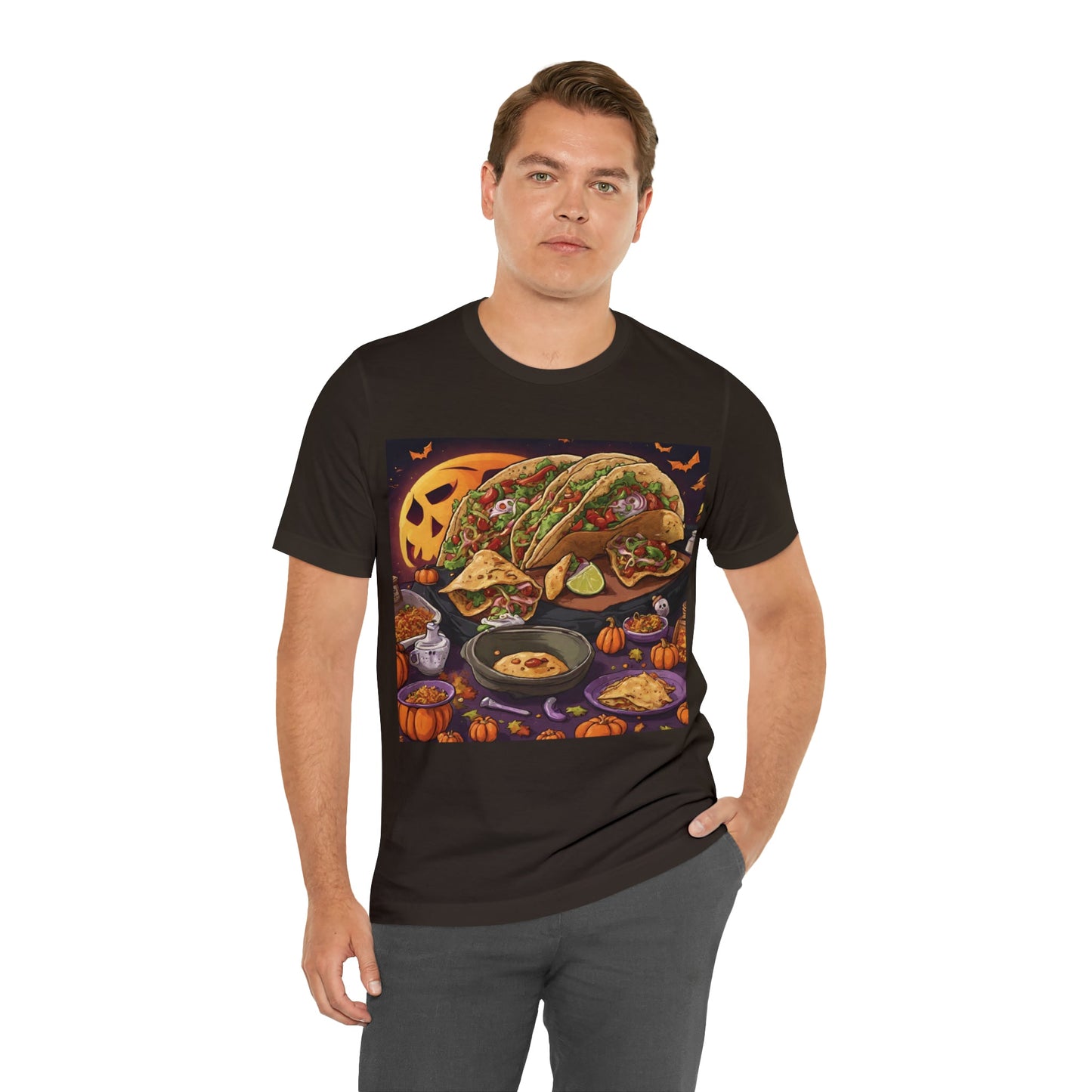 T-Shirt Halloween T-Shirt Graphic Tee for Men Women Bella Canvas Shirt Halloween Tacos Petrova Designs