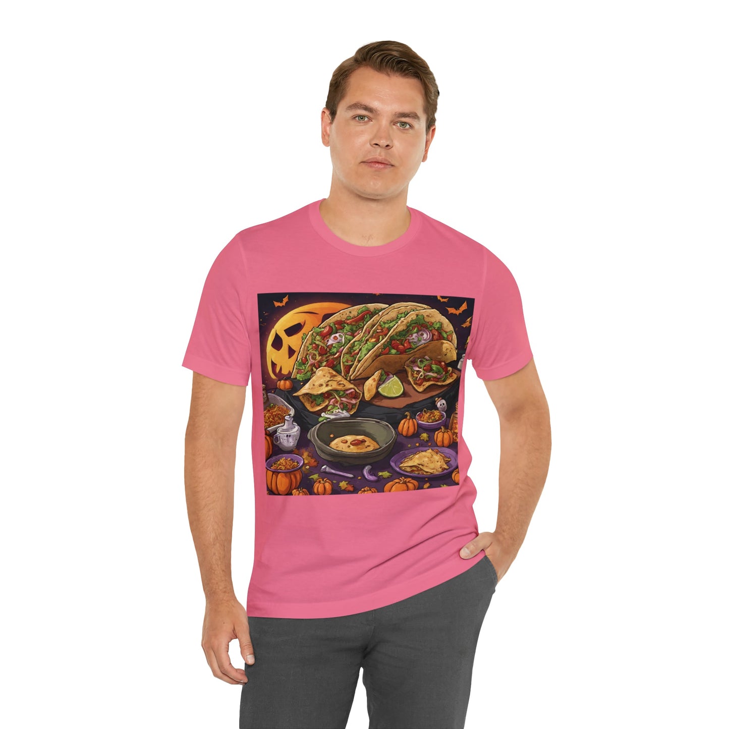 T-Shirt Halloween T-Shirt Graphic Tee for Men Women Bella Canvas Shirt Halloween Tacos Petrova Designs