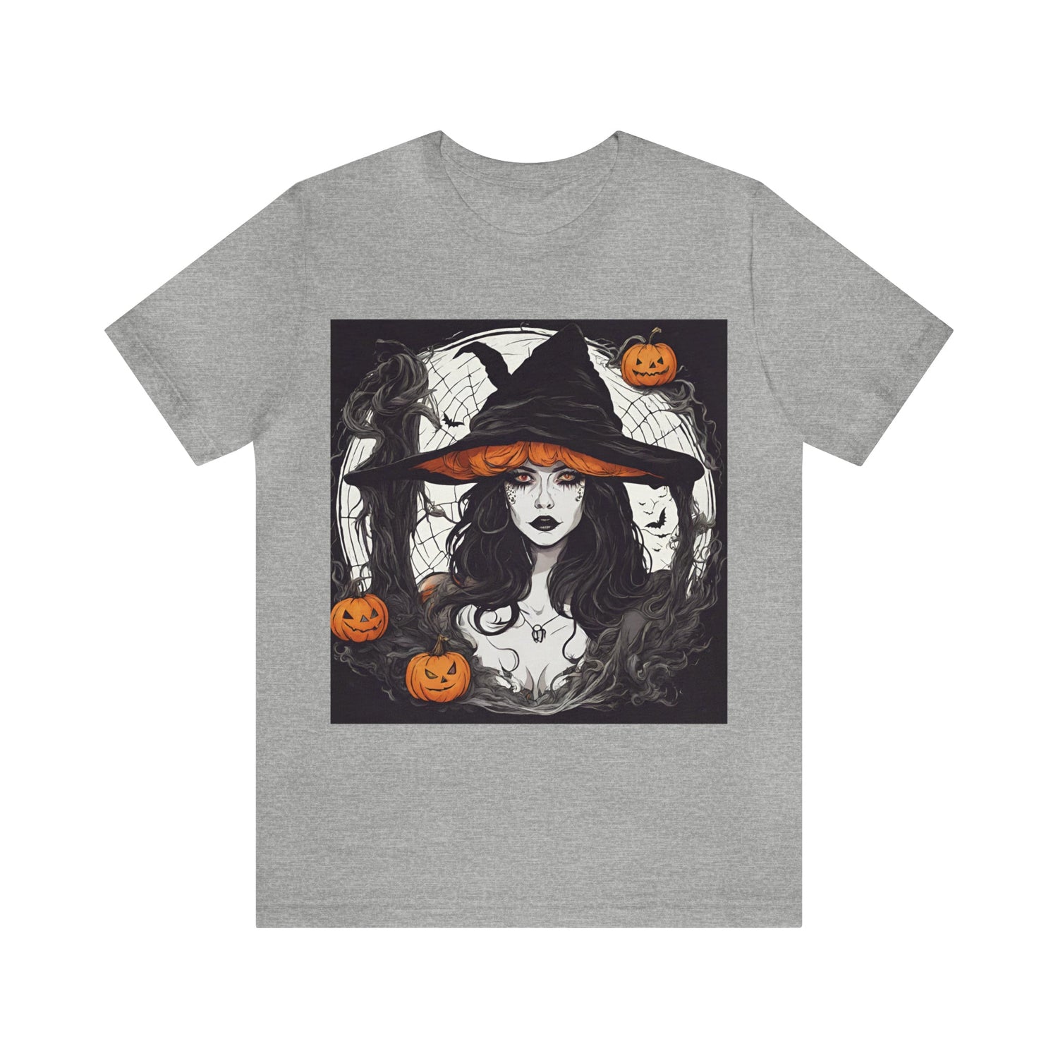 Athletic Heather T-Shirt Halloween T-Shirt Graphic Tee for Men Women Bella Canvas Shirt Halloween White Pink Petrova Designs