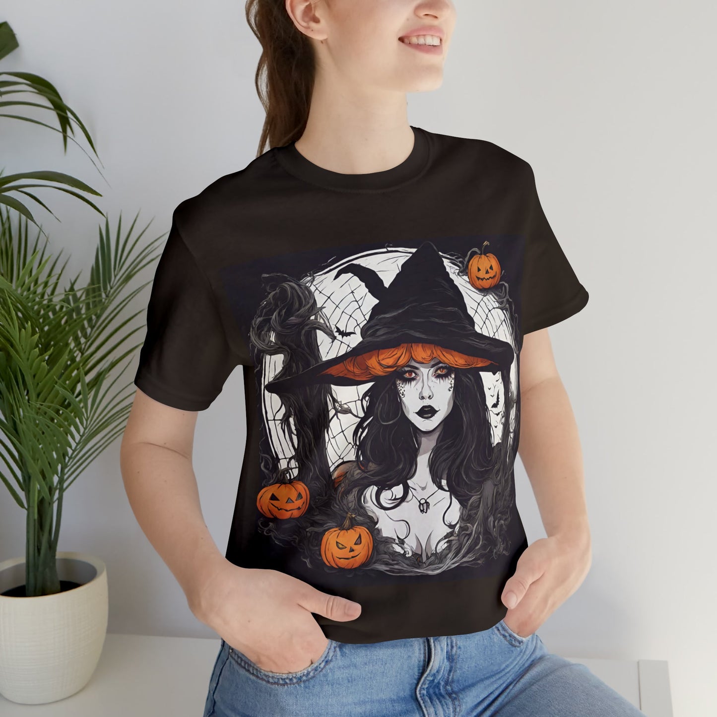 T-Shirt Halloween T-Shirt Graphic Tee for Men Women Bella Canvas Shirt Halloween White Pink Petrova Designs