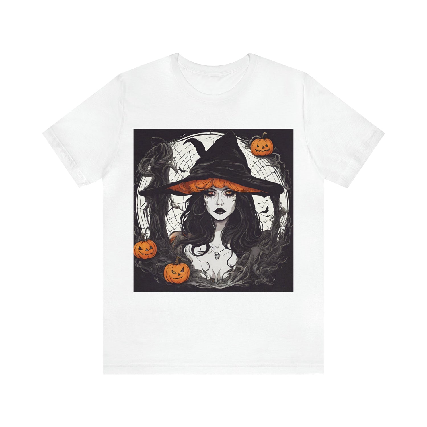 White T-Shirt Halloween T-Shirt Graphic Tee for Men Women Bella Canvas Shirt Halloween White Pink Petrova Designs