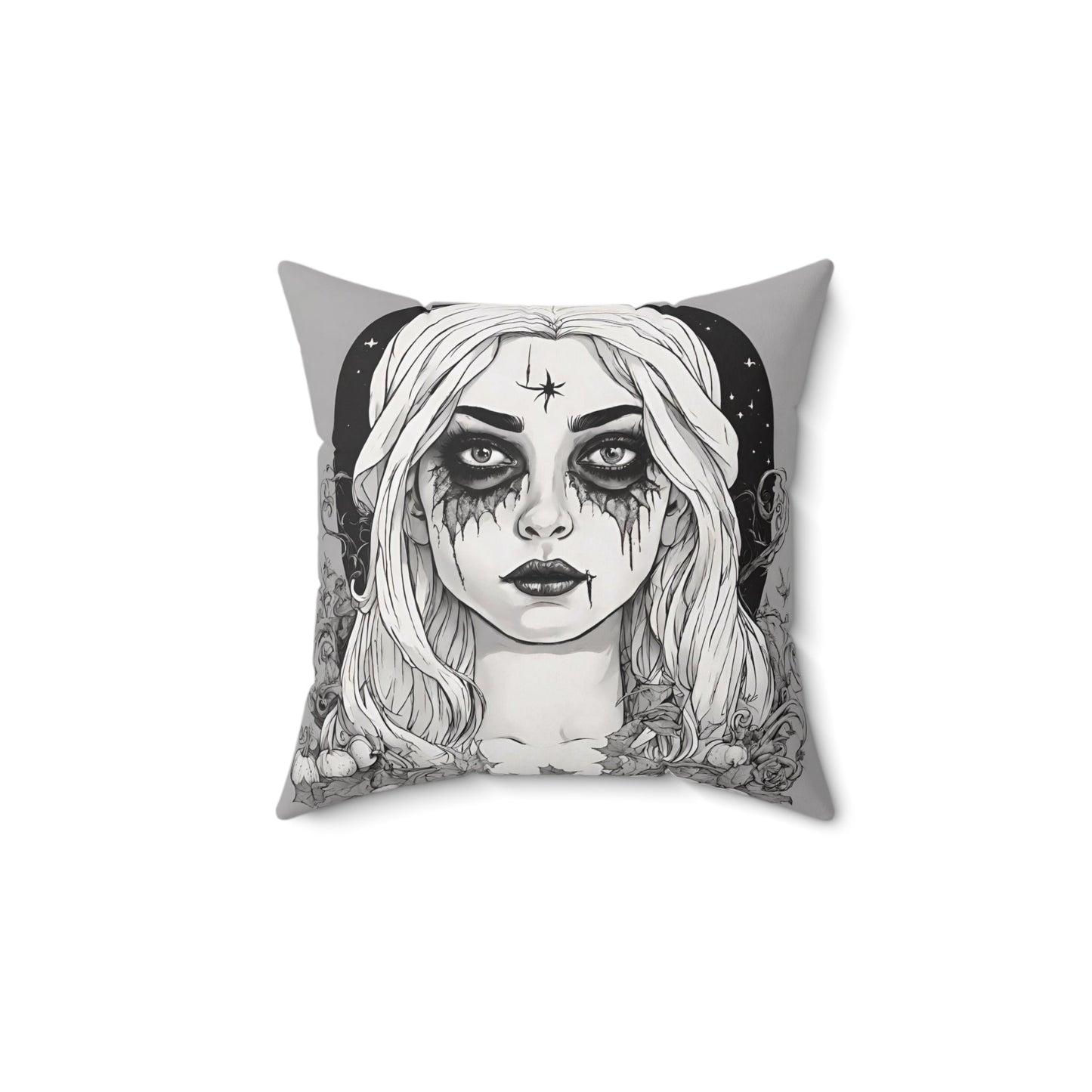 14" × 14" Home Decor Halloween Throw Pillow Decor Perfect for Couch or Sofa Accent Pillow Witch Petrova Designs