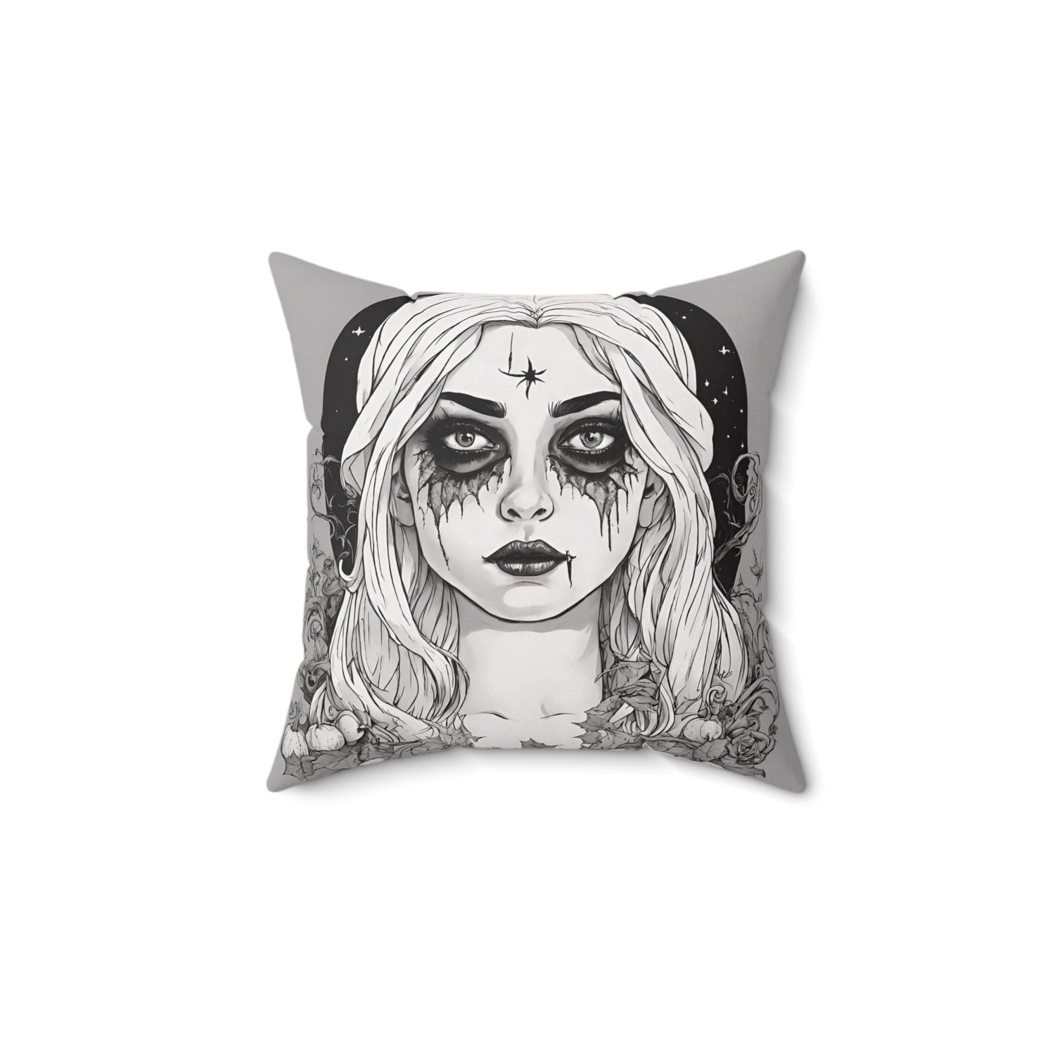 14" × 14" Home Decor Halloween Throw Pillow Decor Perfect for Couch or Sofa Accent Pillow Witch Petrova Designs