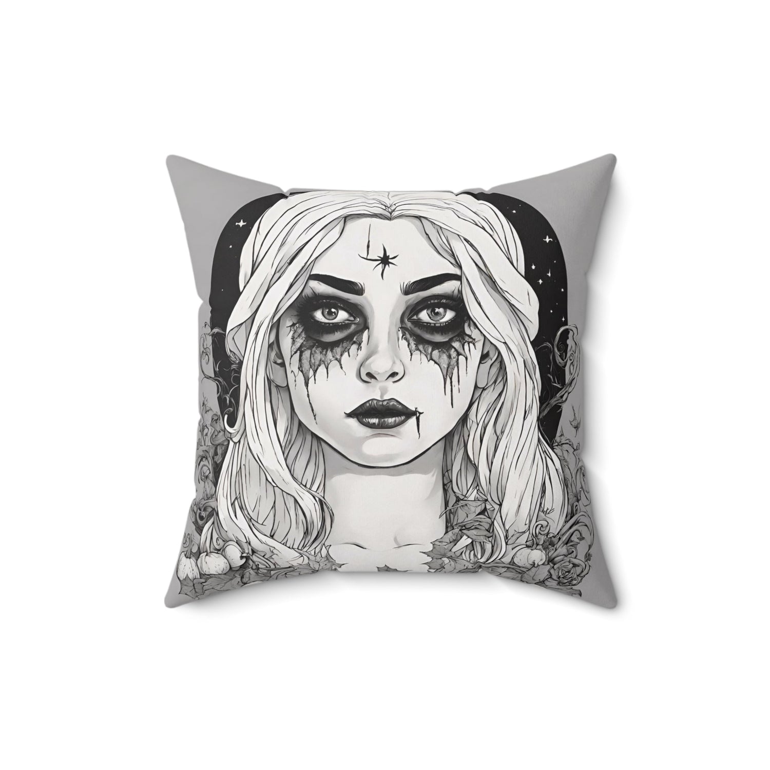 16" × 16" Home Decor Halloween Throw Pillow Decor Perfect for Couch or Sofa Accent Pillow Witch Petrova Designs