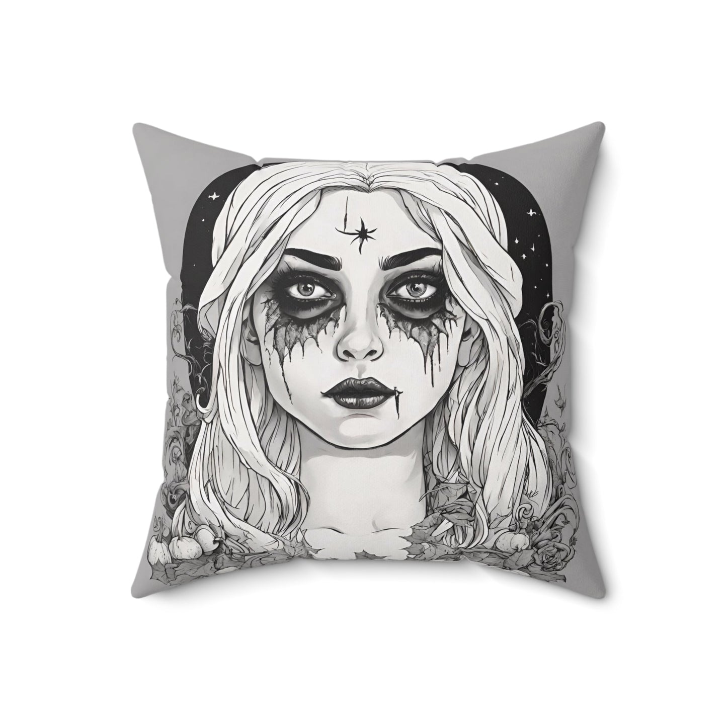 18" × 18" Home Decor Halloween Throw Pillow Decor Perfect for Couch or Sofa Accent Pillow Witch Petrova Designs