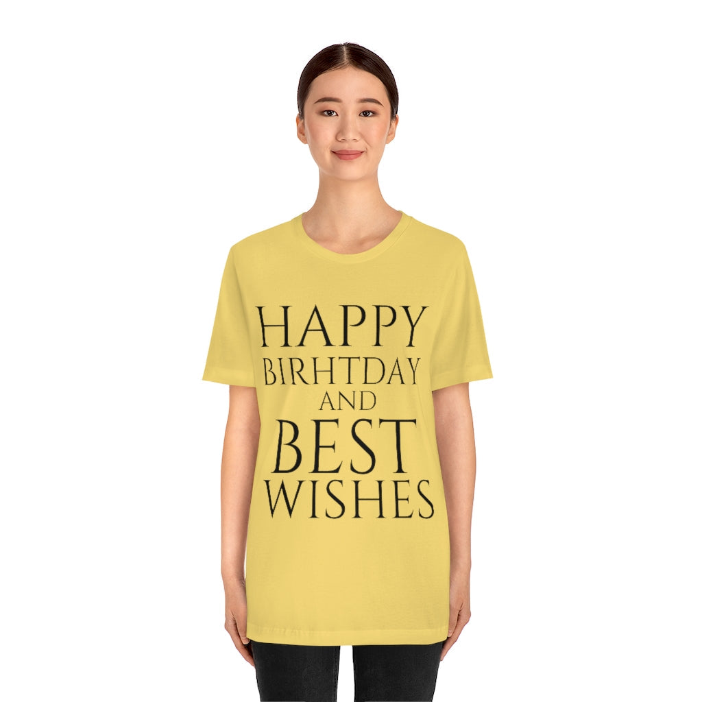 T-Shirt Happy Birthday Text Shirt for Men & Women Black Bella Canvas Shirts for Tshirt Outfit Aesthetic Petrova Designs