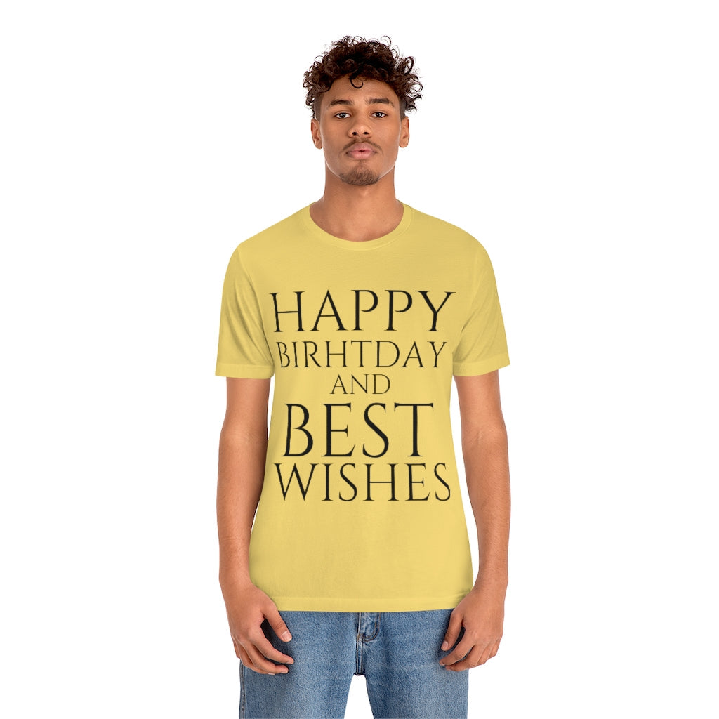 T-Shirt Happy Birthday Text Shirt for Men & Women Black Bella Canvas Shirts for Tshirt Outfit Aesthetic Petrova Designs