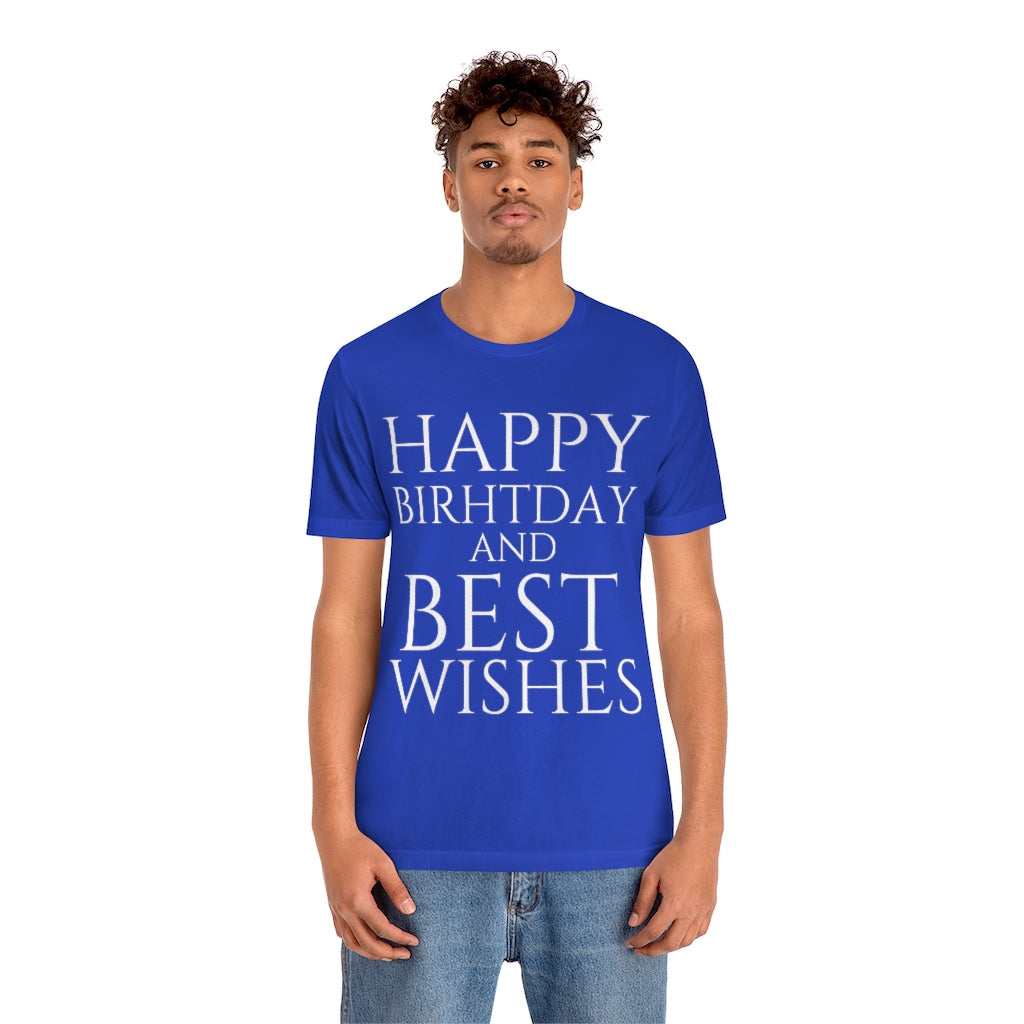 T-Shirt Happy Birthday Text Shirt for Men & Women Black Bella Canvas Shirts for Tshirt Outfit Aesthetic Petrova Designs