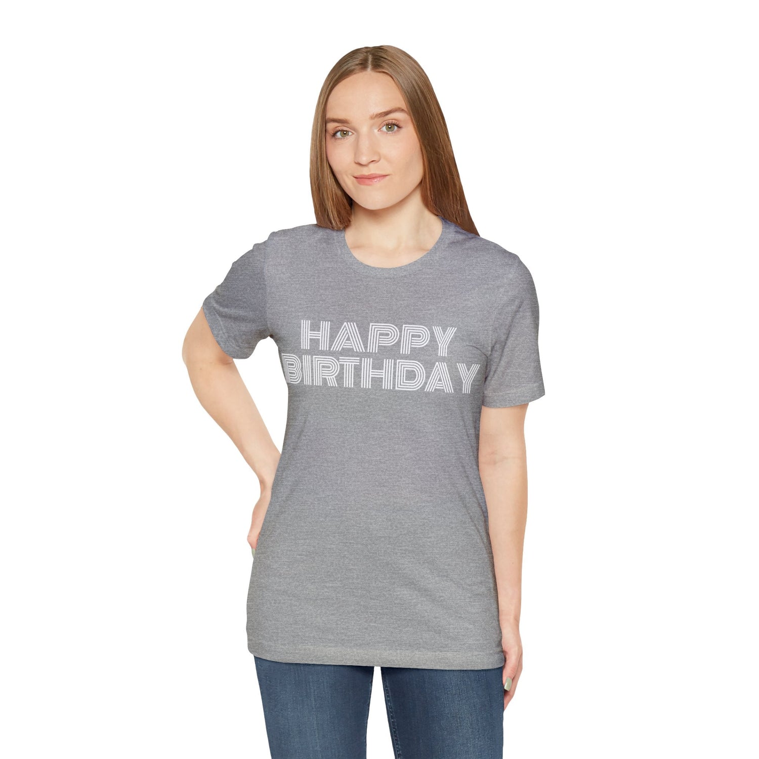 T-Shirt Happy Birthday Text Shirt for Men & Women Black Bella Canvas Shirts for Tshirt Outfit Aesthetic Petrova Designs