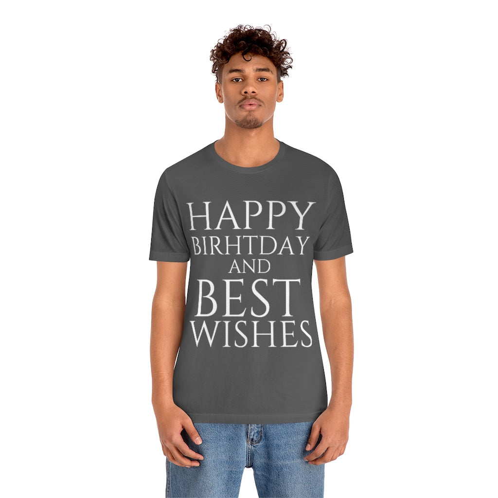 T-Shirt Happy Birthday Text Shirt for Men & Women Black Bella Canvas Shirts for Tshirt Outfit Aesthetic Petrova Designs