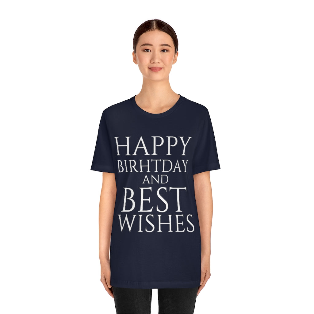 T-Shirt Happy Birthday Text Shirt for Men & Women Black Bella Canvas Shirts for Tshirt Outfit Aesthetic Petrova Designs