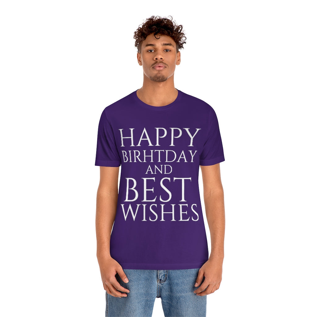 T-Shirt Happy Birthday Text Shirt for Men & Women Black Bella Canvas Shirts for Tshirt Outfit Aesthetic Petrova Designs