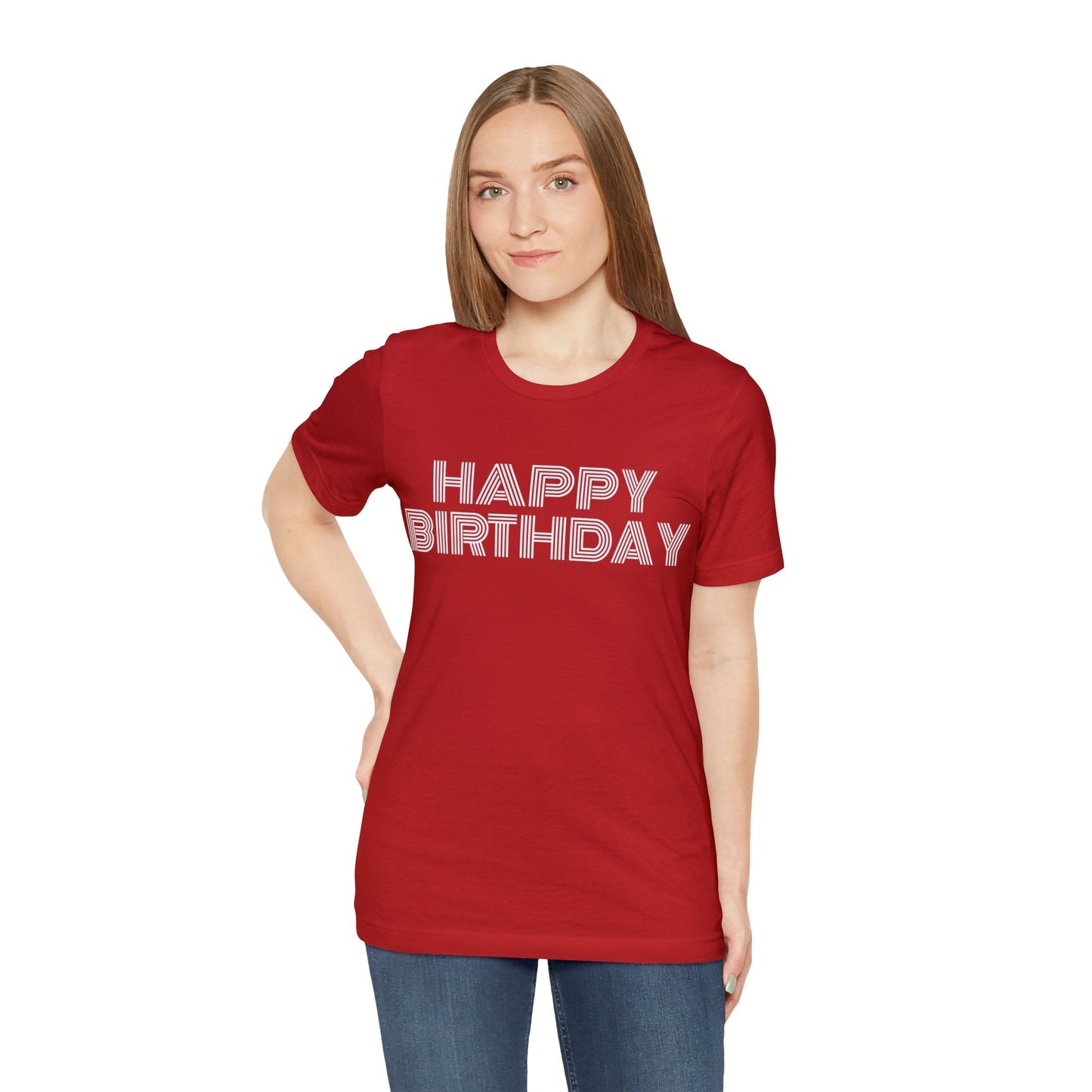 T-Shirt Happy Birthday Text Shirt for Men & Women Black Bella Canvas Shirts for Tshirt Outfit Aesthetic Petrova Designs