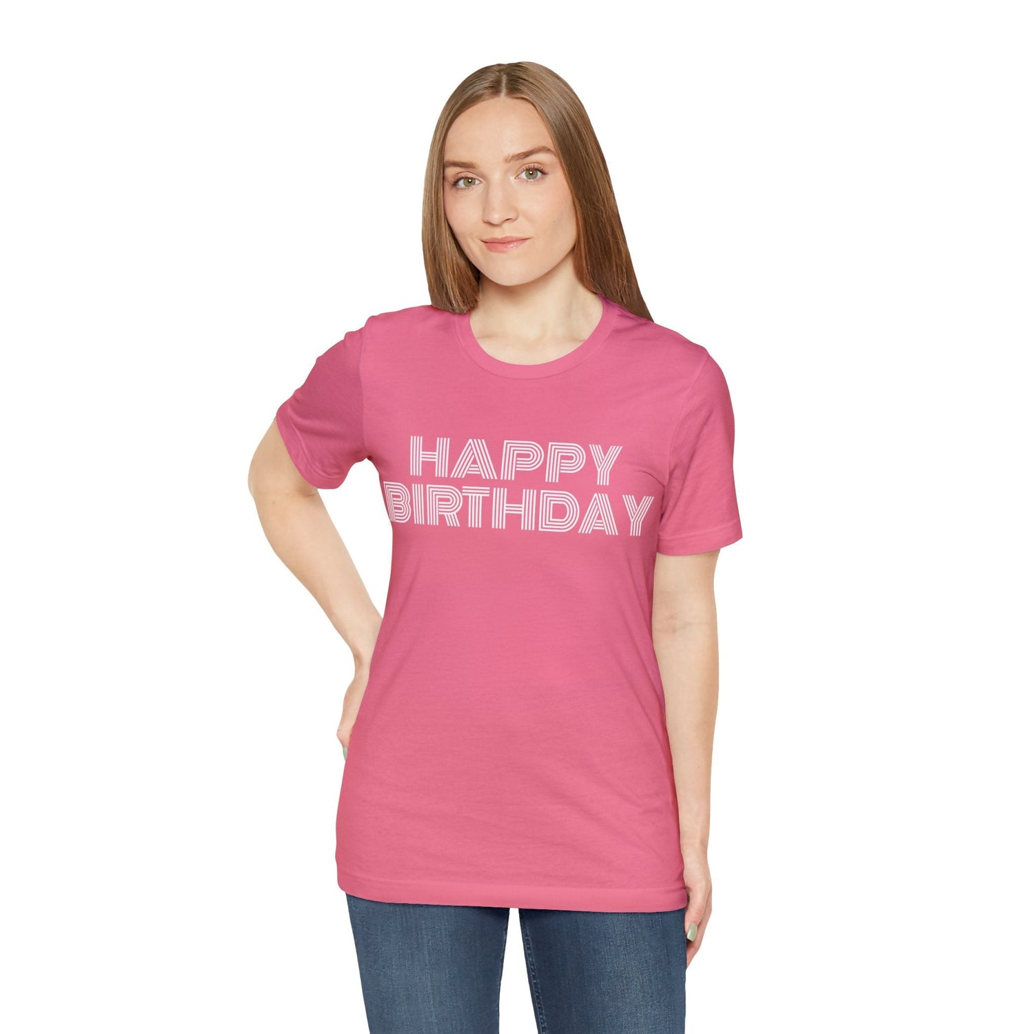 T-Shirt Happy Birthday Text Shirt for Men & Women Black Bella Canvas Shirts for Tshirt Outfit Aesthetic Petrova Designs